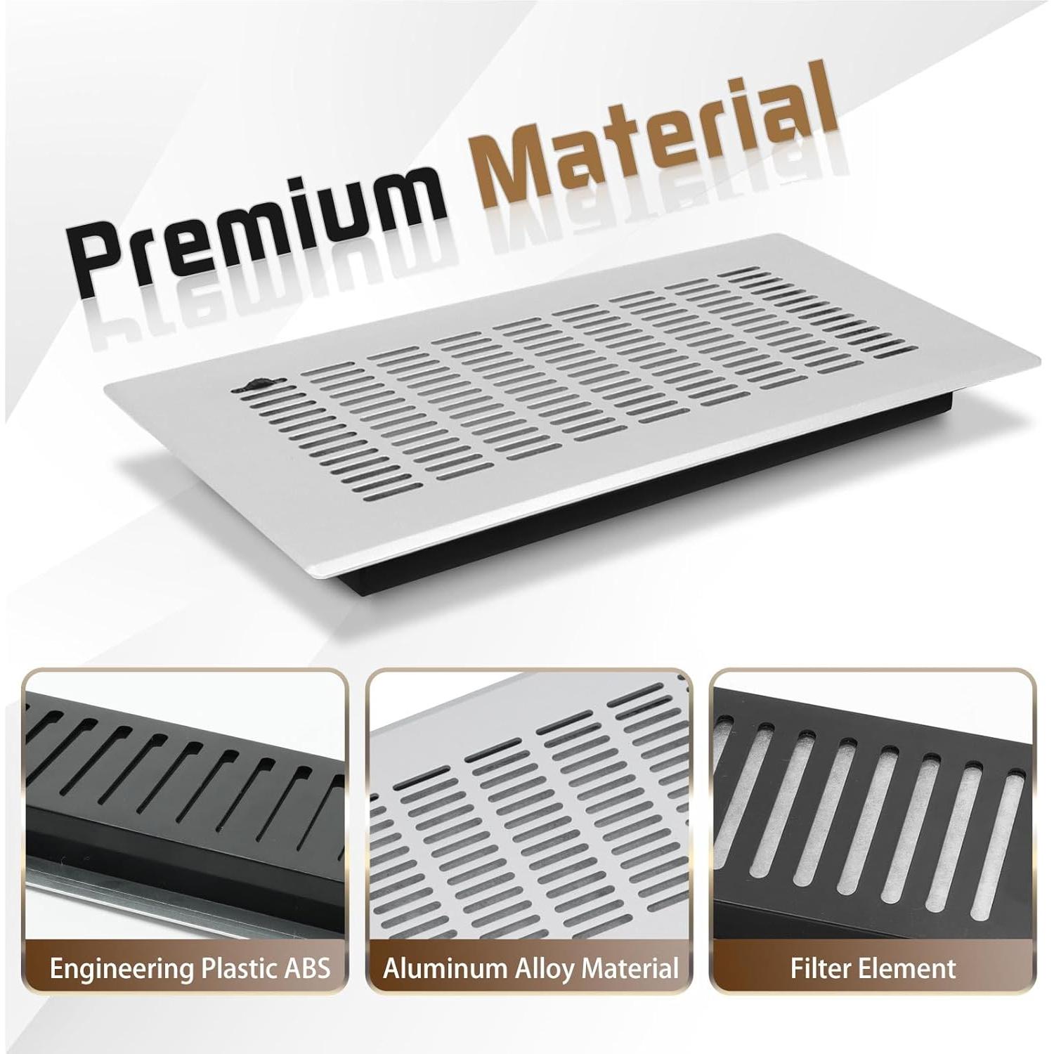 Registro de Piso 10 cm x 25 cm IQCGZ Plata y Negro