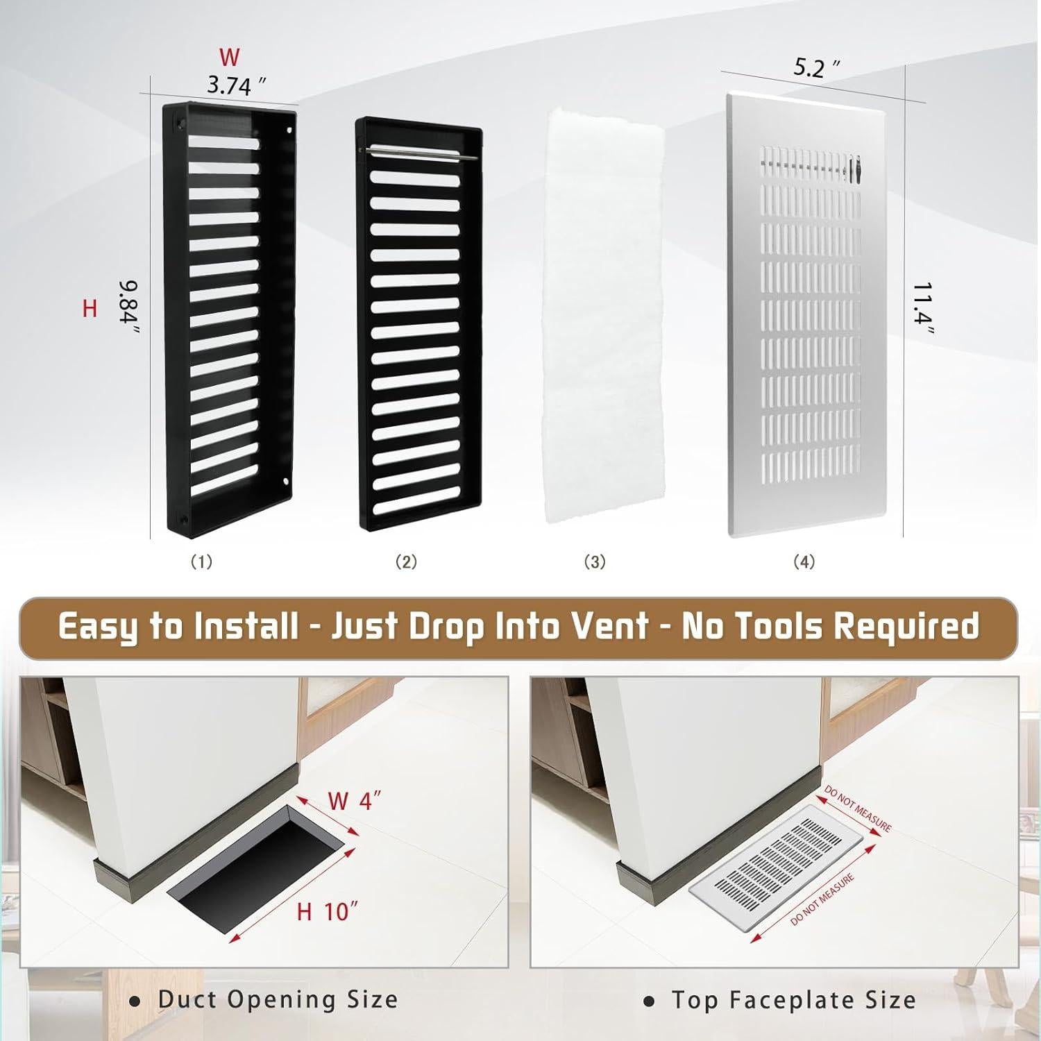 Registro de Piso 10 cm x 25 cm IQCGZ Plata y Negro