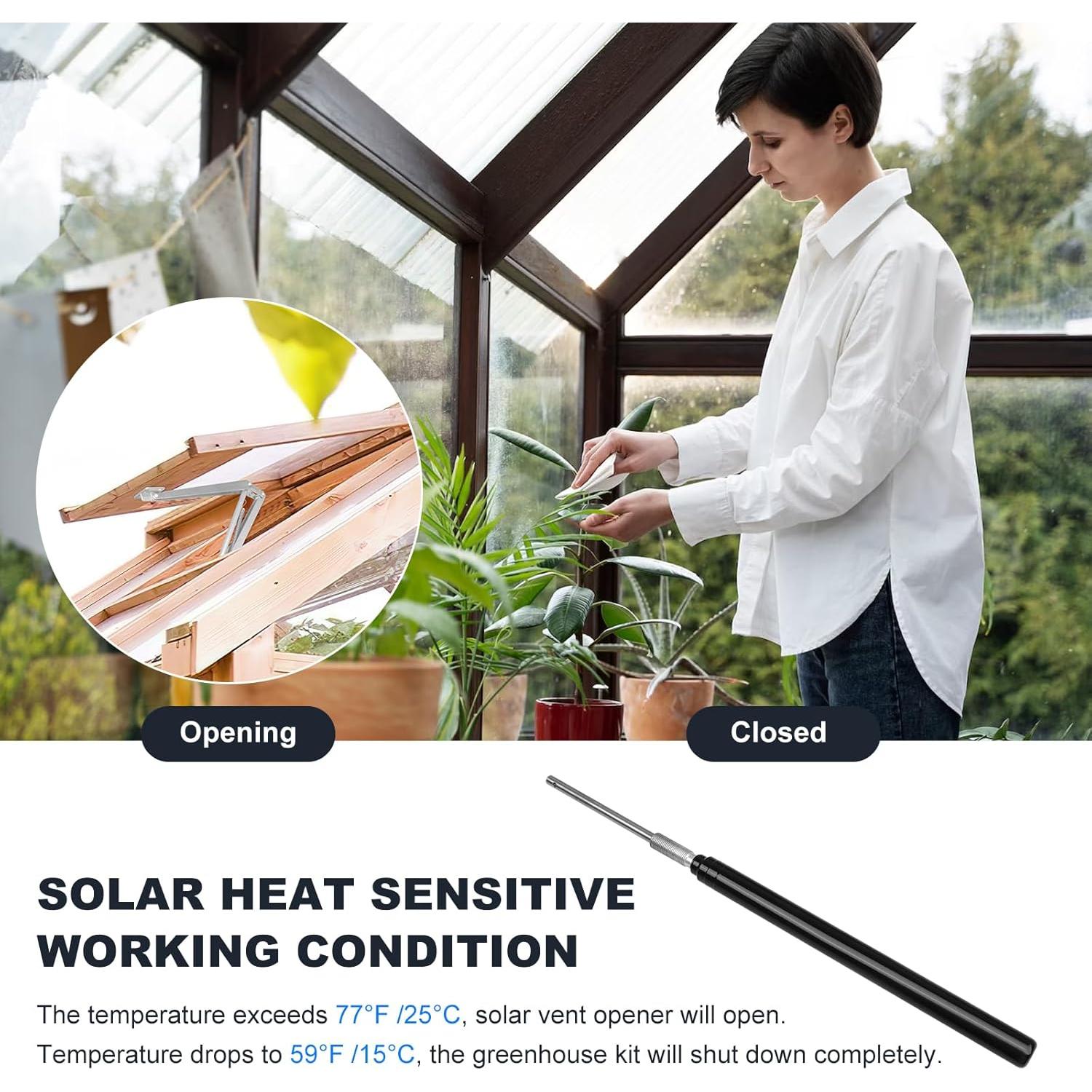 Abridor Automático de Ventilación JINGOU para Invernadero 2 Piezas