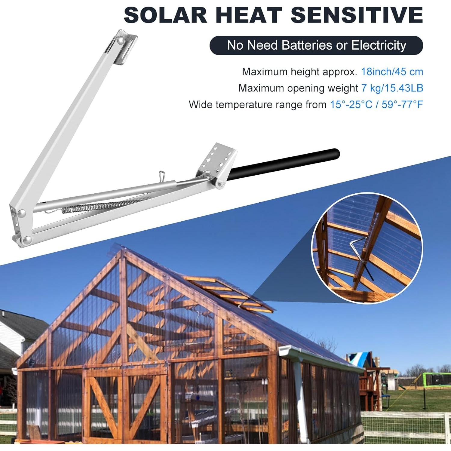 Abridor Automático de Ventilación JINGOU para Invernadero 2 Piezas