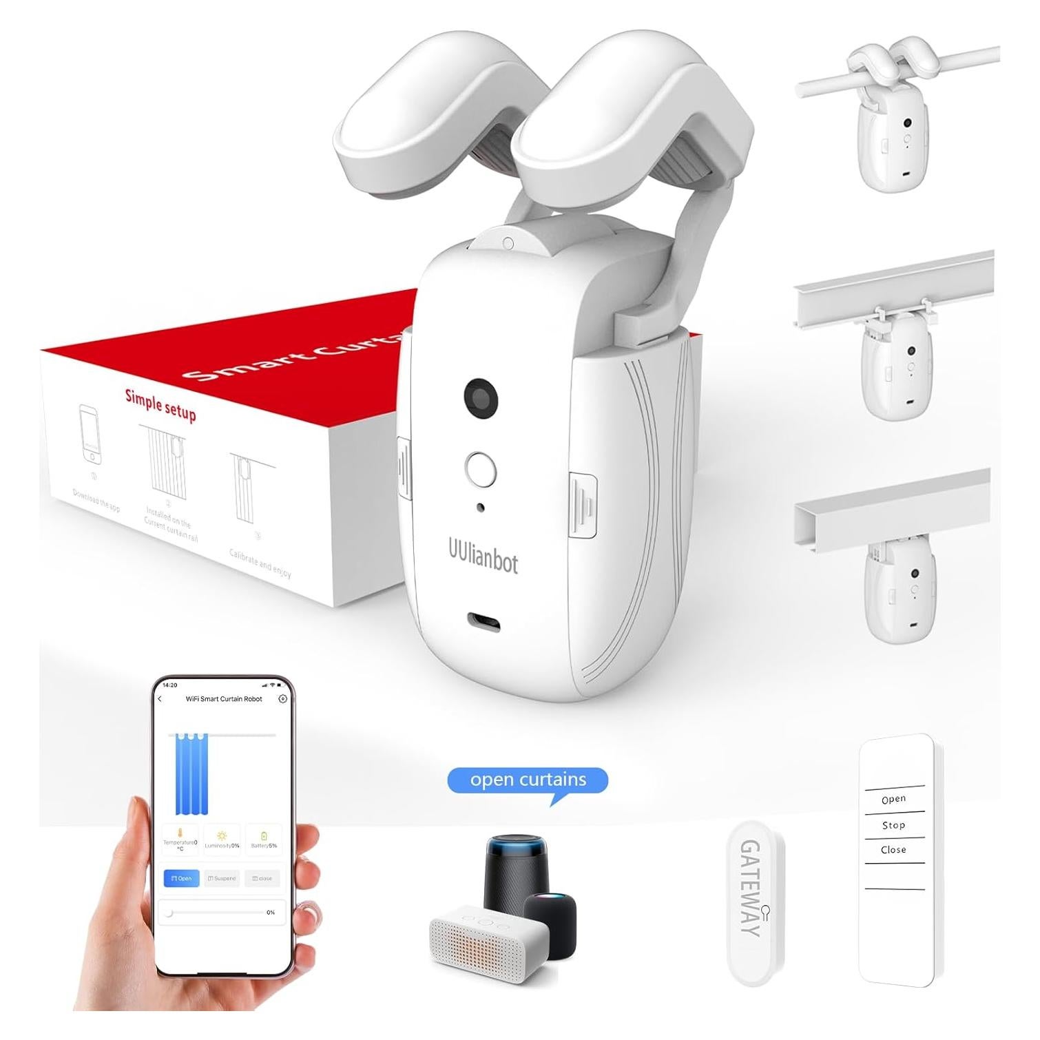 Abridor de Cortinas Automático UUlianbot WF-03 con Control Remoto