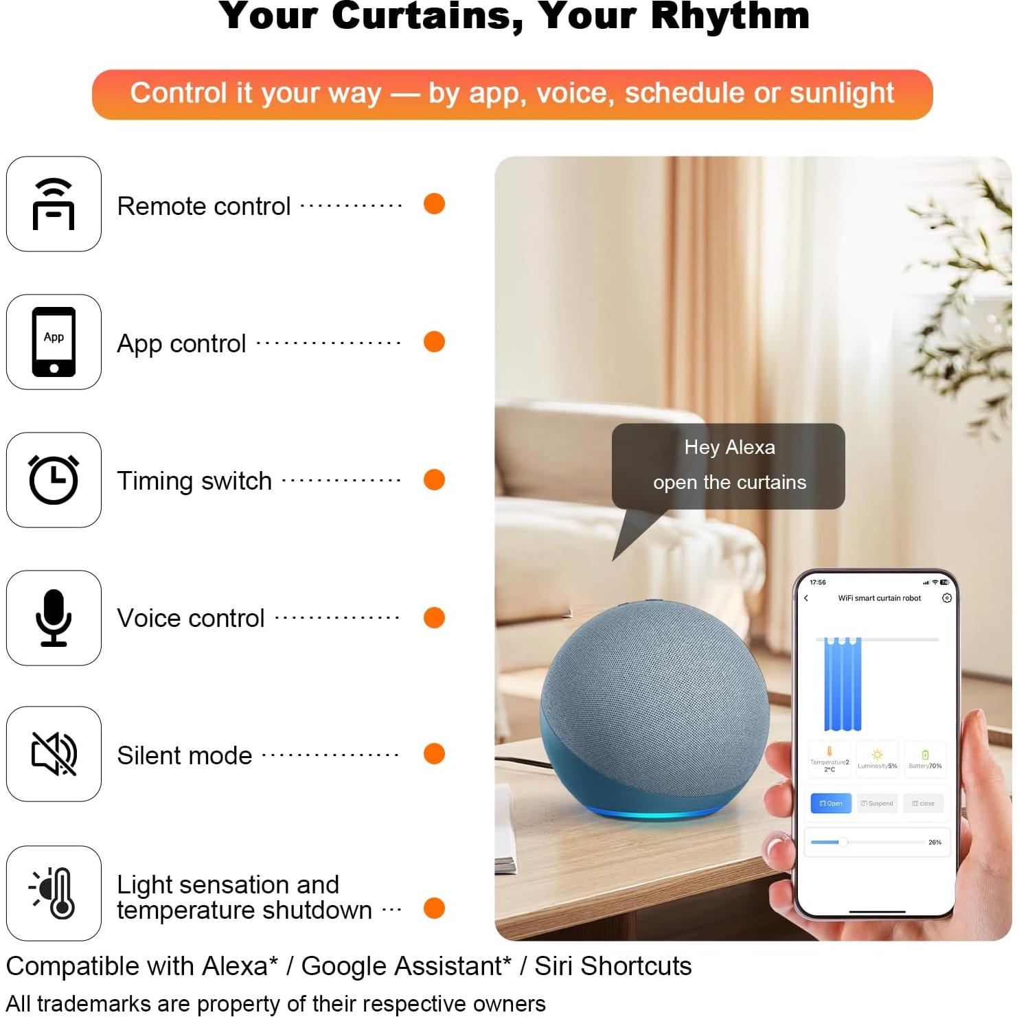 Abridor de Cortinas Automático UUlianbot WF-03 con Control Remoto