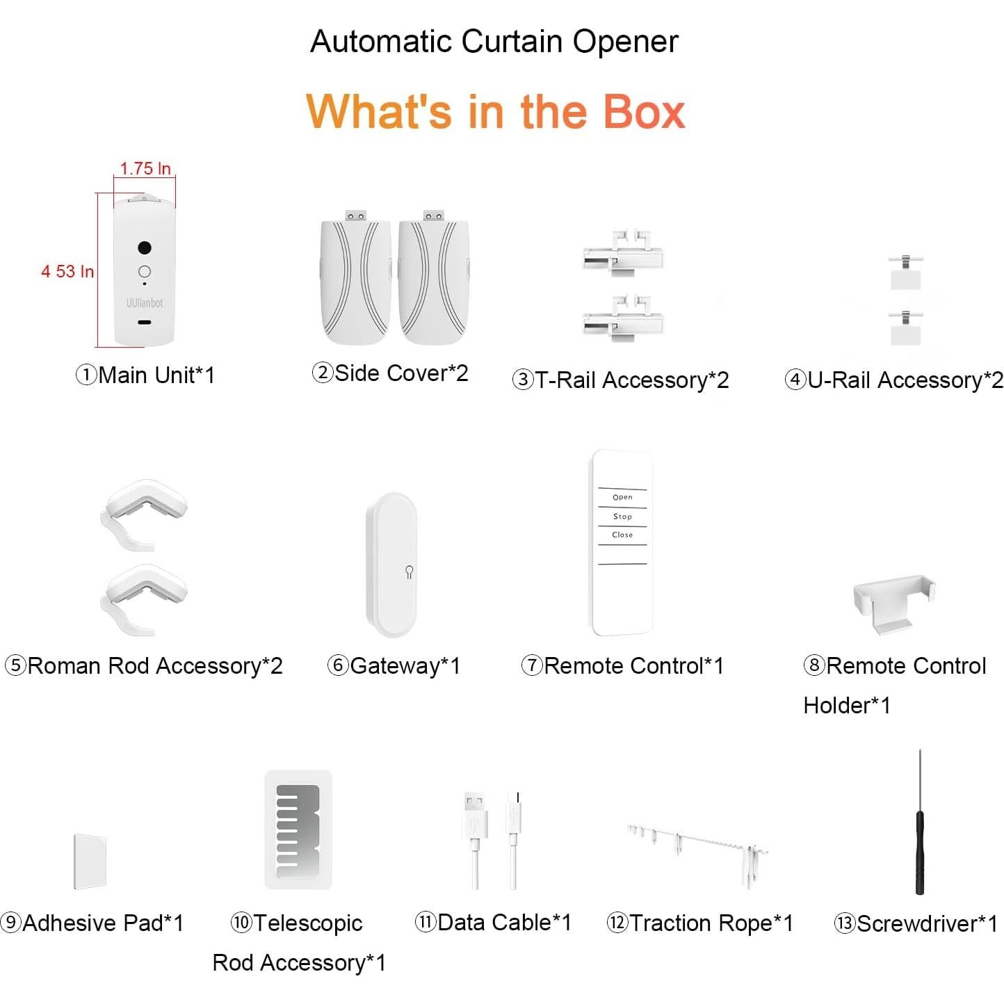 Abridor de Cortinas Automático UUlianbot WF-03 con Control Remoto