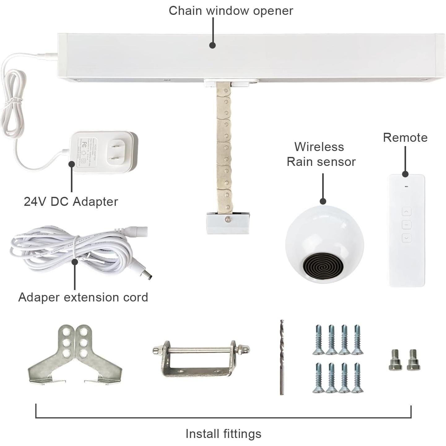 Abridor Automático de Ventanas Eléctrico Olideauto OS1003DC con Sensor de Lluvia