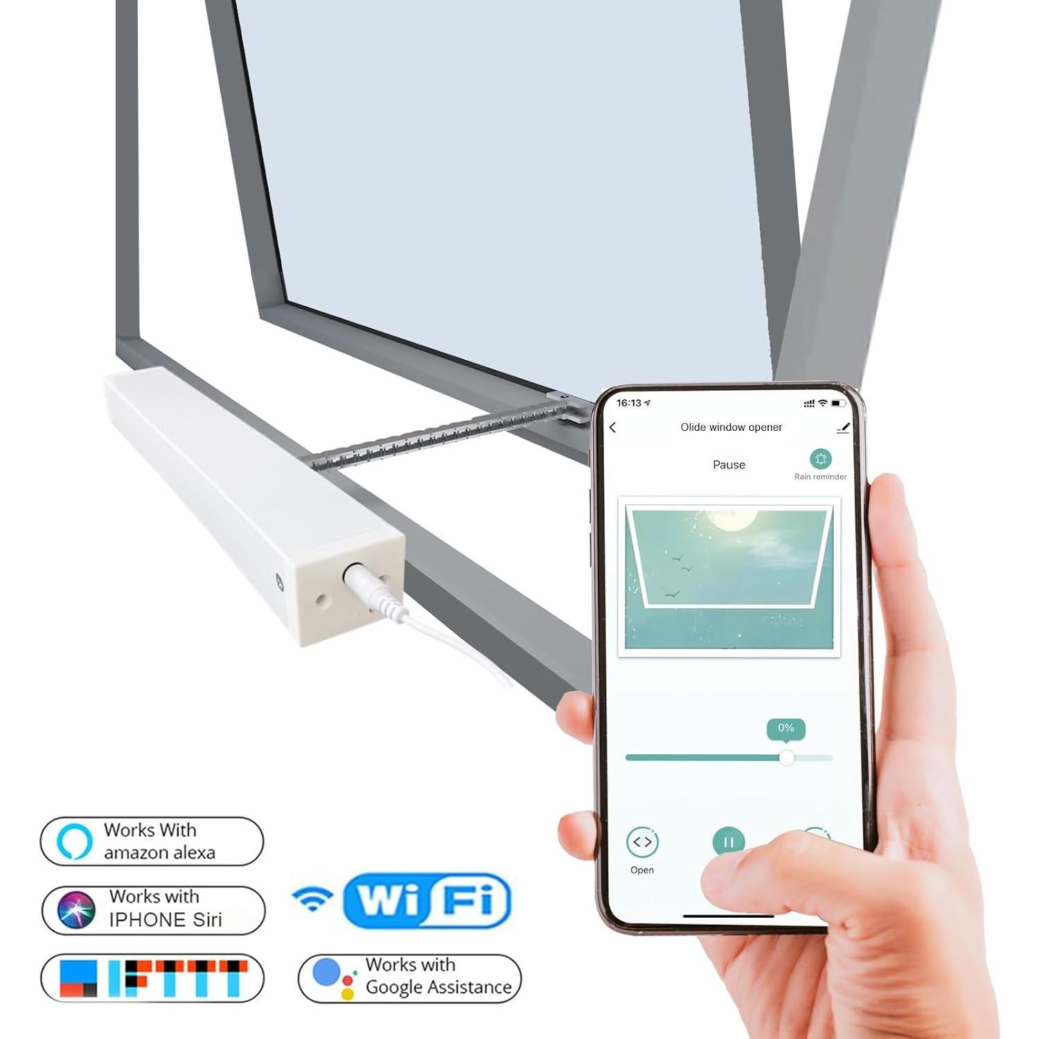 Abridor Automático de Ventanas Eléctrico Olideauto OS1003DC con Sensor de Lluvia