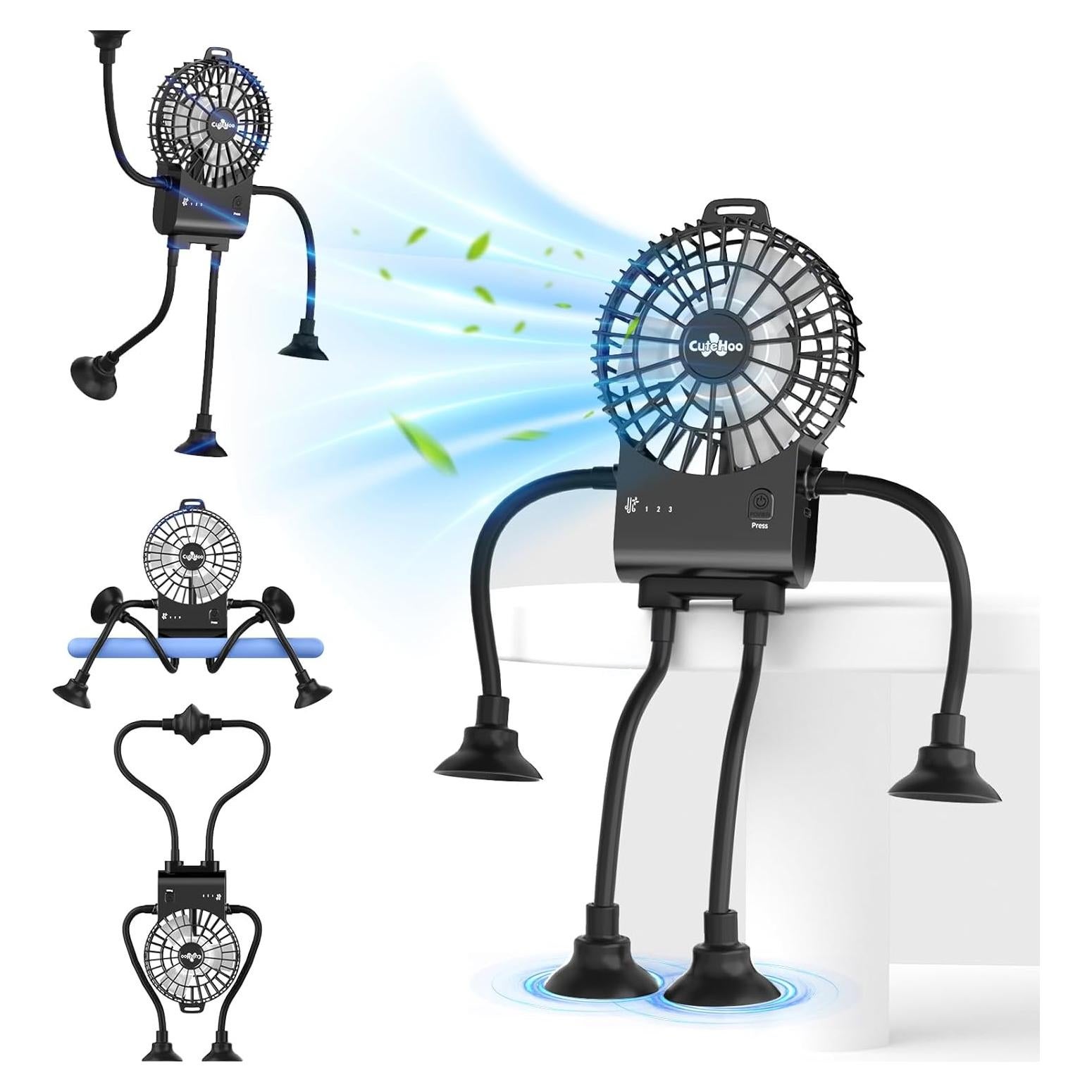 Ventilador Robot Portátil CUTEHOO Recargable Oscuro 10h
