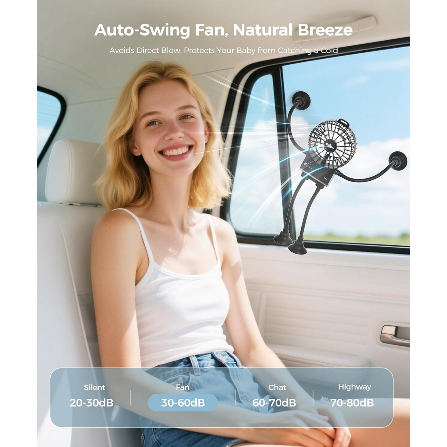 Ventilador Robot Portátil CUTEHOO Recargable Oscuro 10h