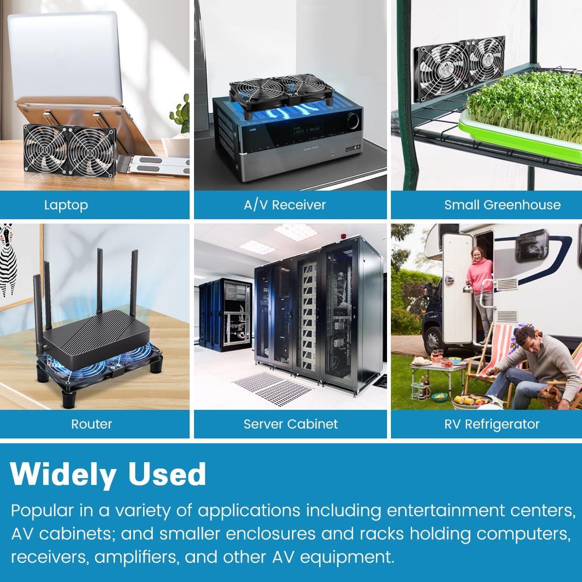 Ventilador de Computadora GDSTIME 2x120mm con Controlador 240V