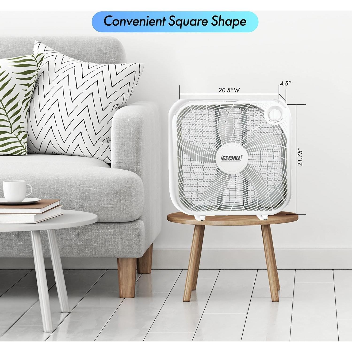 Ventilador de Caja EZ-CHILL 20" (50.8 cm) 3 Velocidades Blanco