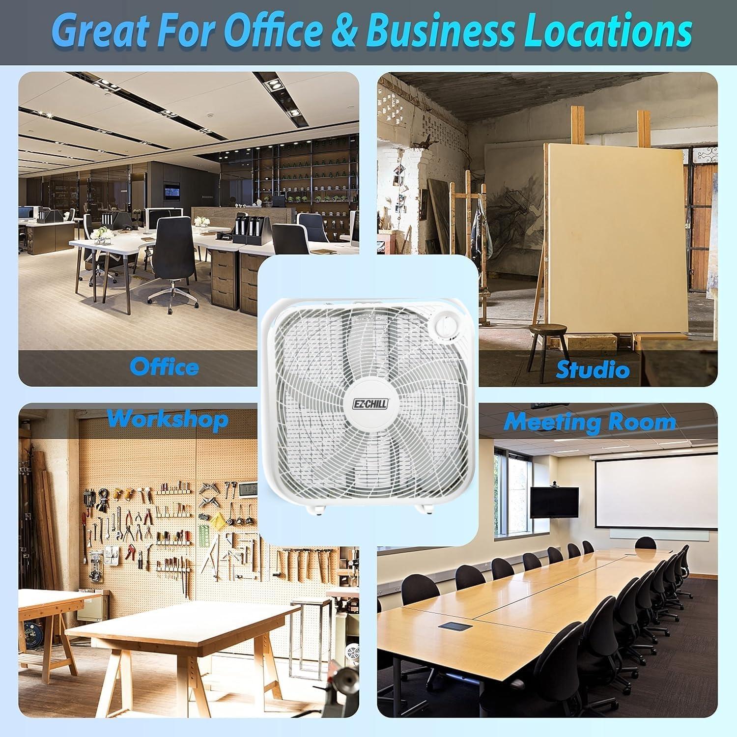 Ventilador de Caja EZ-CHILL 20" (50.8 cm) 3 Velocidades Blanco