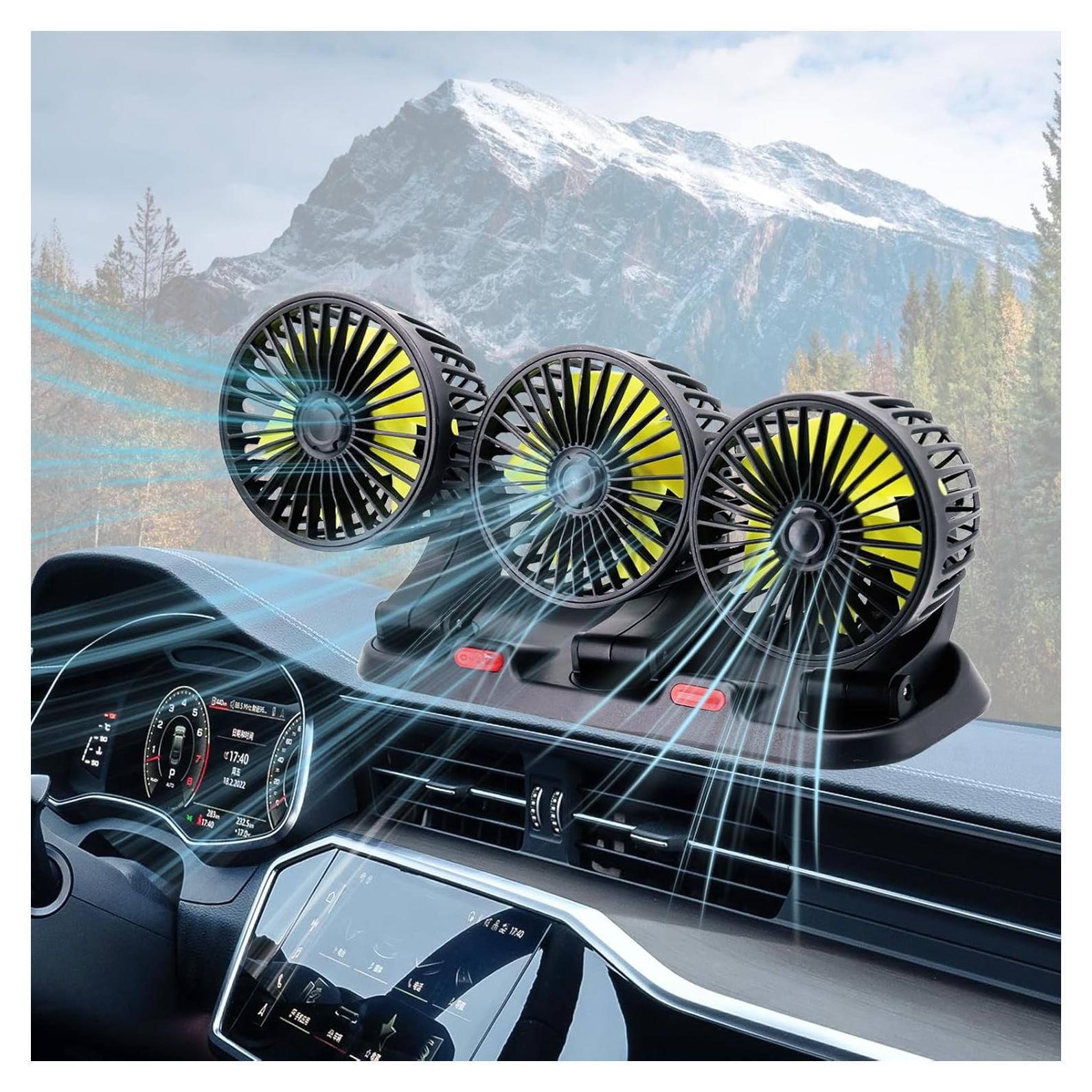 Ventilador de Coche Dicross Triple Cabeza 12V Silencioso