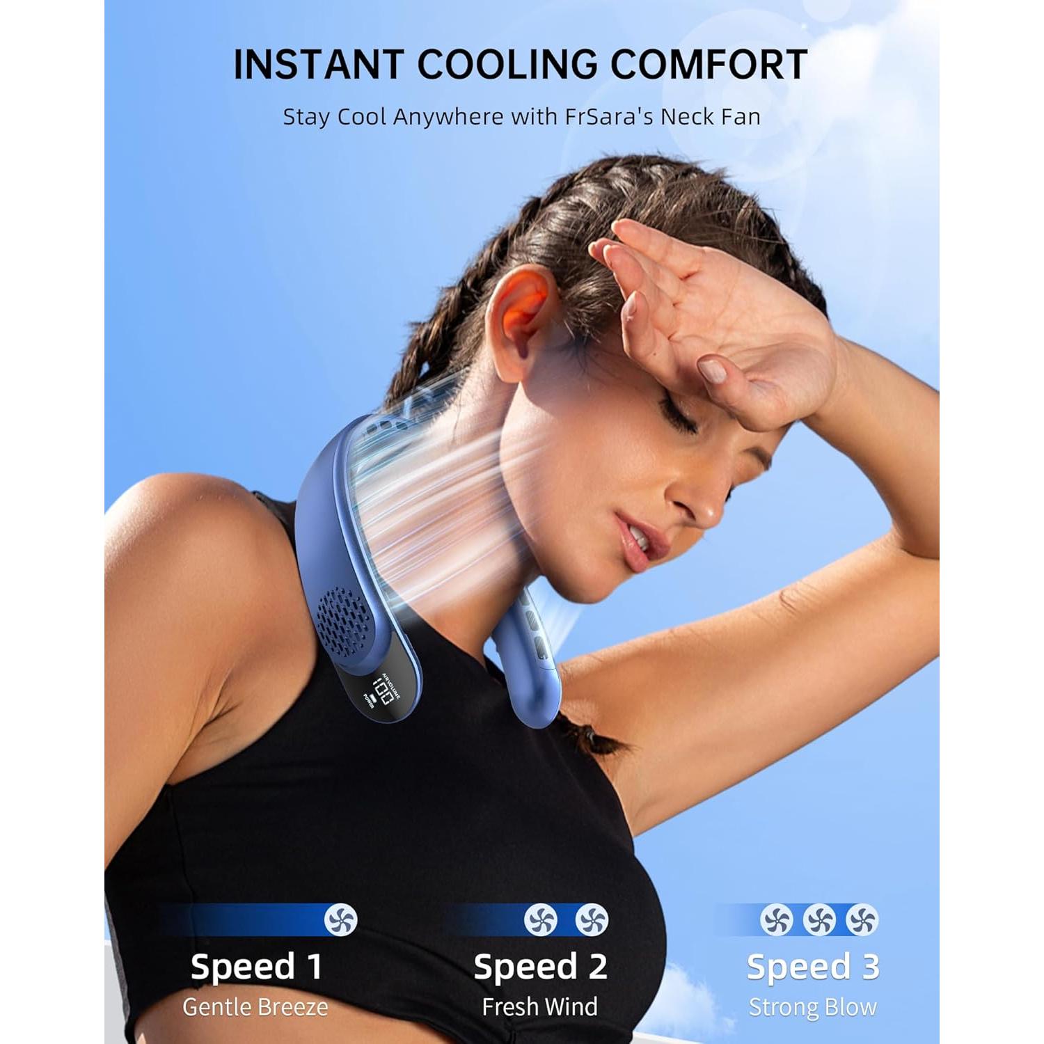 Ventilador de Cuello FrSara S8 Pro Recargable 4000mAh LED