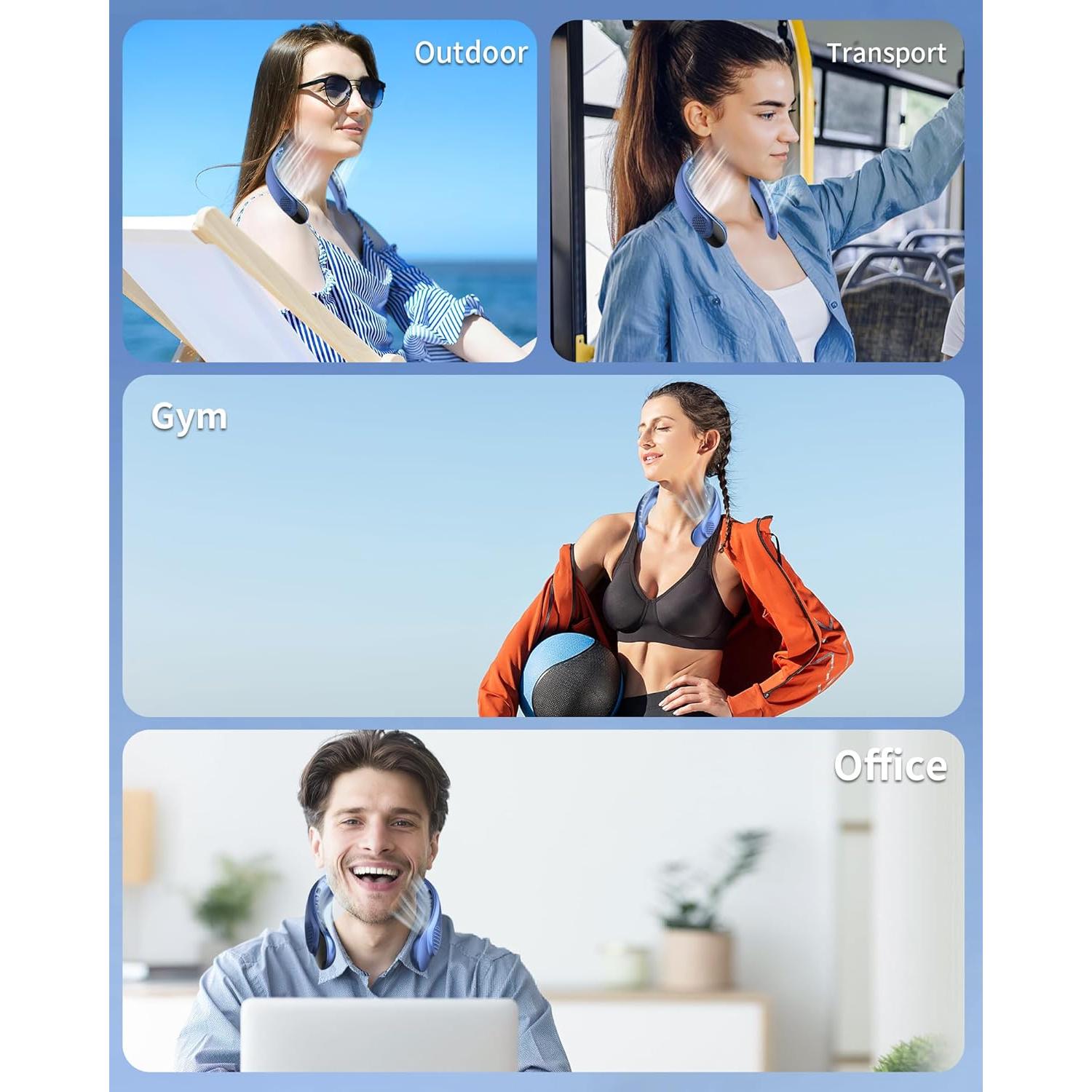 Ventilador de Cuello FrSara S8 Pro Recargable 4000mAh LED