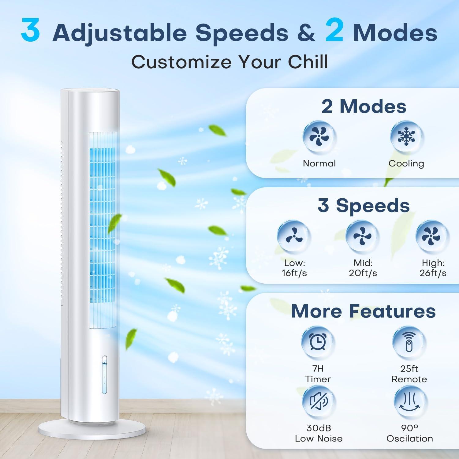 Enfriador de Aire Evaporativo MYICY TS03Y 89 cm 3 en 1 50W