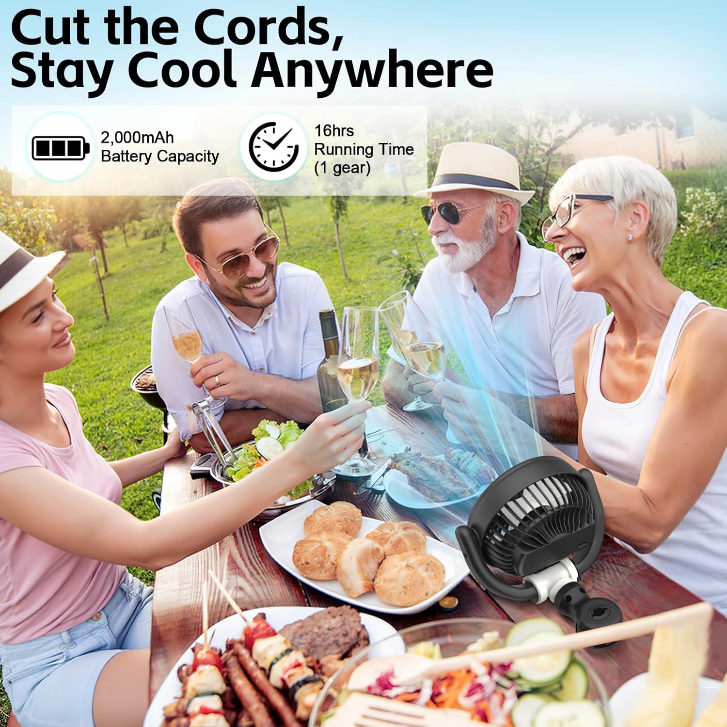 Ventilador Recargable Dealswin para Automóvil 3 Velocidades