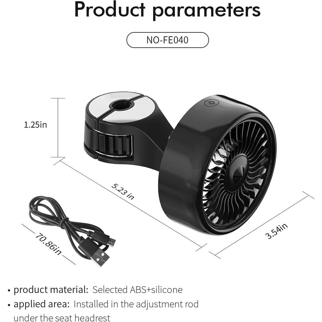 Ventilador de Coche Portátil XTryfun FE052 USB 3 Velocidades
