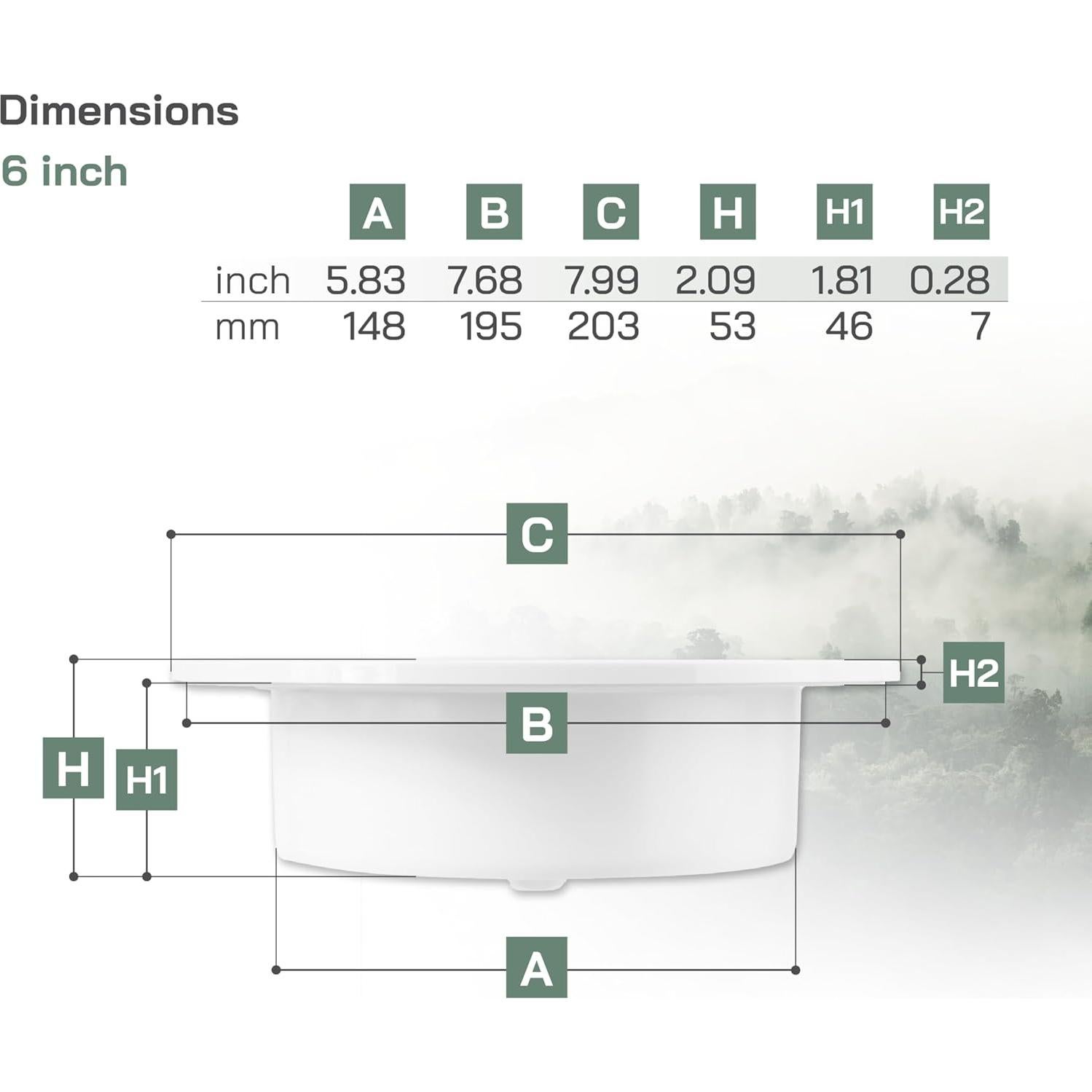 Difusor de Aire Circular 15.24 cm Vent Systems - Plástico Blanco Ajustable
