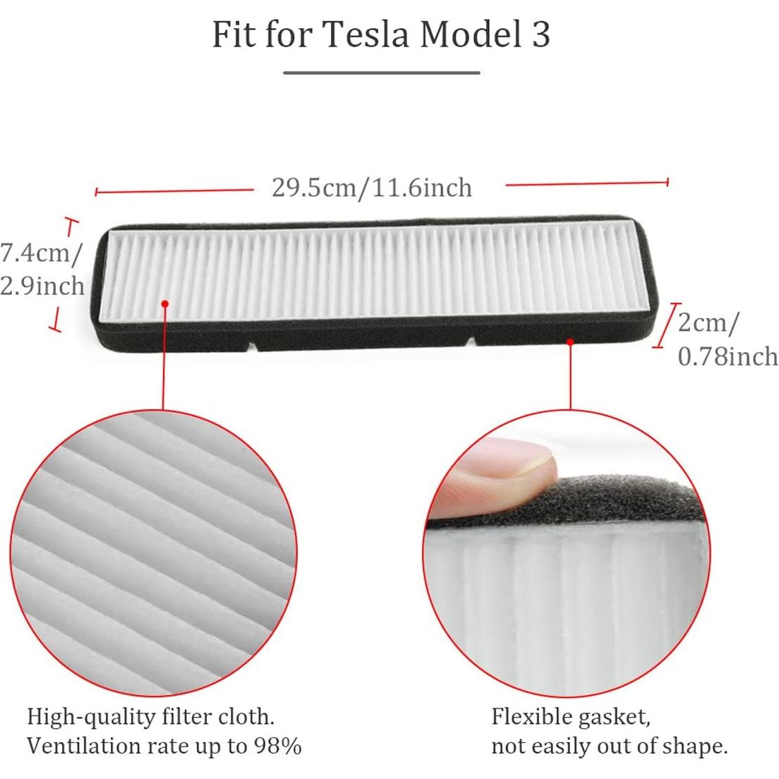 Filtro de aire de entrada Farmogo para Tesla Model 3 2016-2020