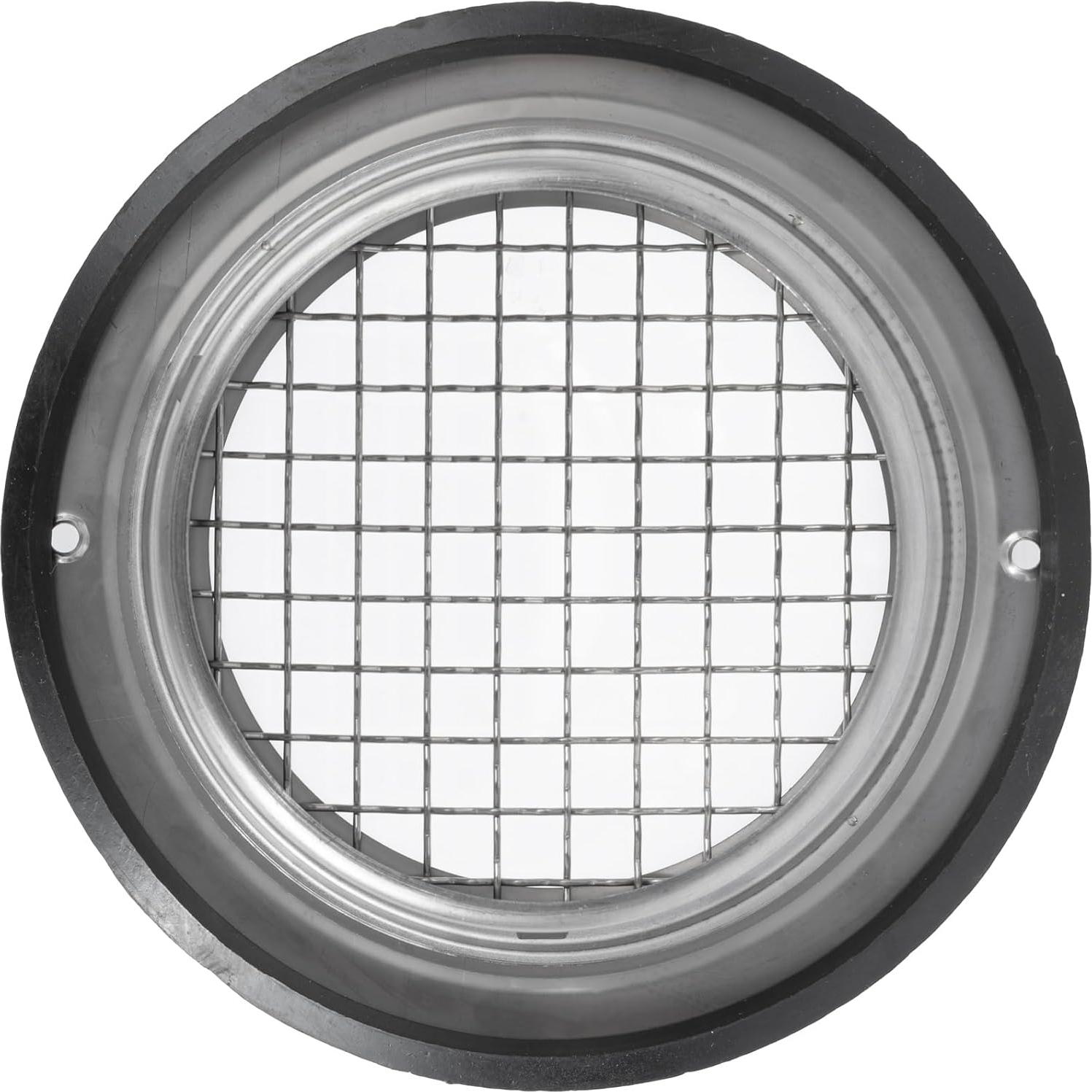 Repa Market 4" Inch Stainless Steel Soffit Vent Cover with Flange for HVAC Systems - Indoor-Outdoor, Intake-Exhaust Ventilation Guard with Rubber Gasket Seal - Duct Cover with Steel Mesh Screen