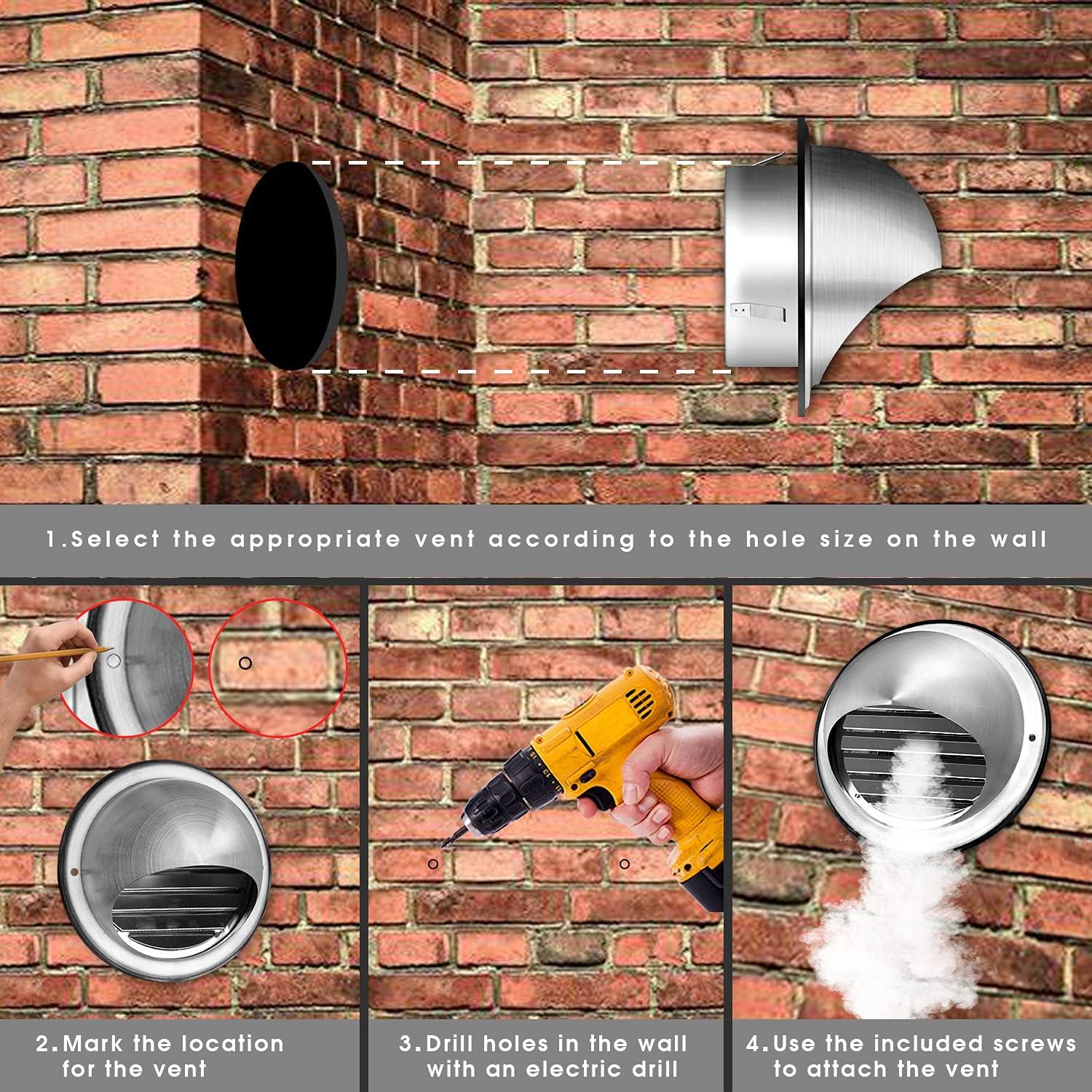 Cubierta de Ventilación de Secadora FRESH SPEED 5 Pulgadas Acero Inoxidable