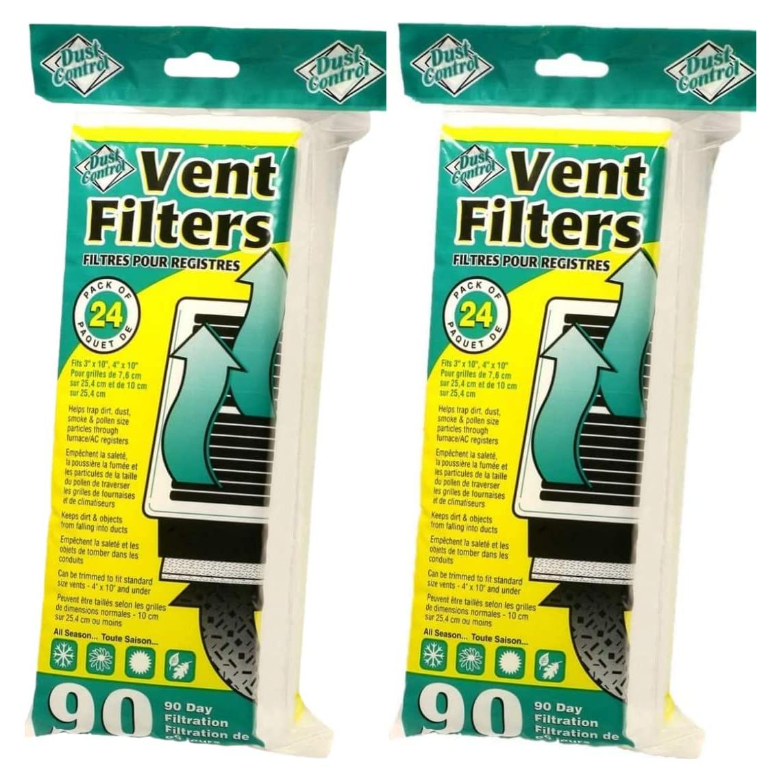 Filtros de Ventilación Todo Limpio 48 Piezas 10x25 cm