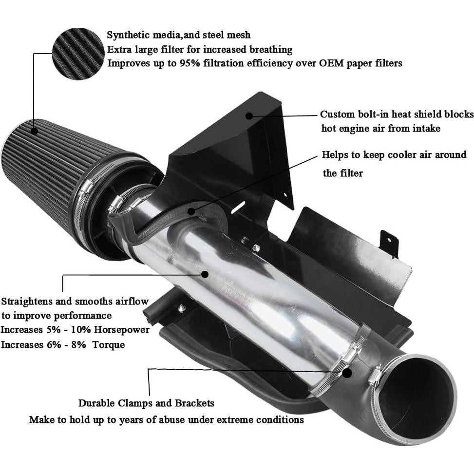 Kit de Admisión de Aire Frío MOOSUN 4" para GMC/Chevy V8