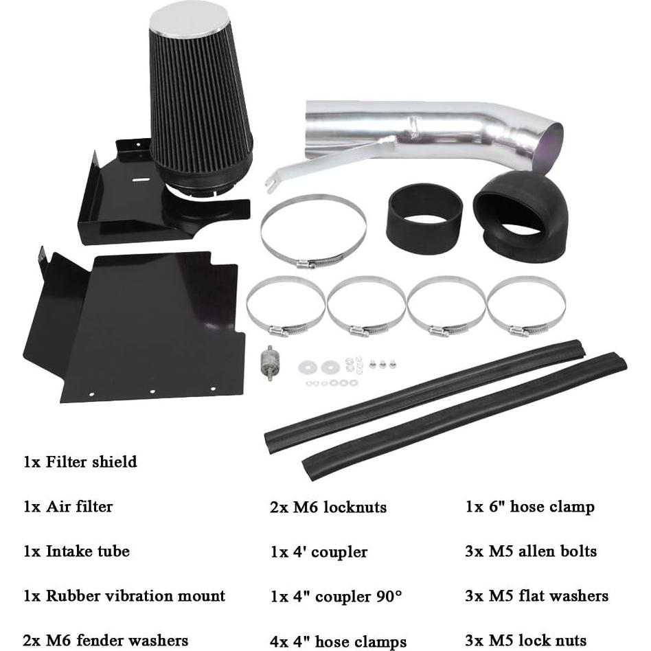 Kit de Admisión de Aire Frío MOOSUN 4" para GMC/Chevy V8