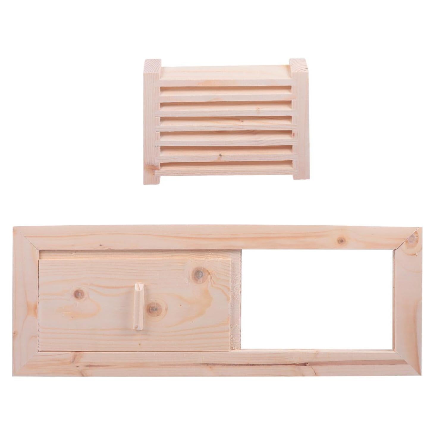 Panel de Ventilación de Sauna Veemoon 34x12.5cm Madera Beige