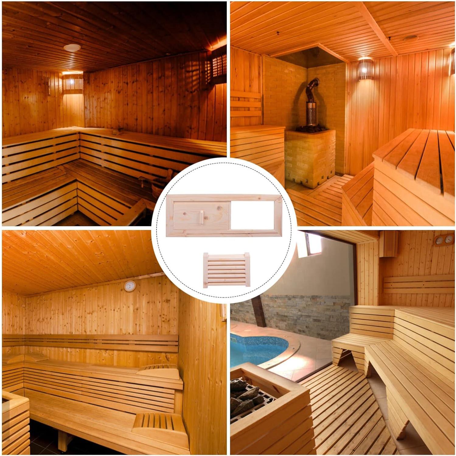 Panel de Ventilación de Sauna Veemoon 34x12.5cm Madera Beige