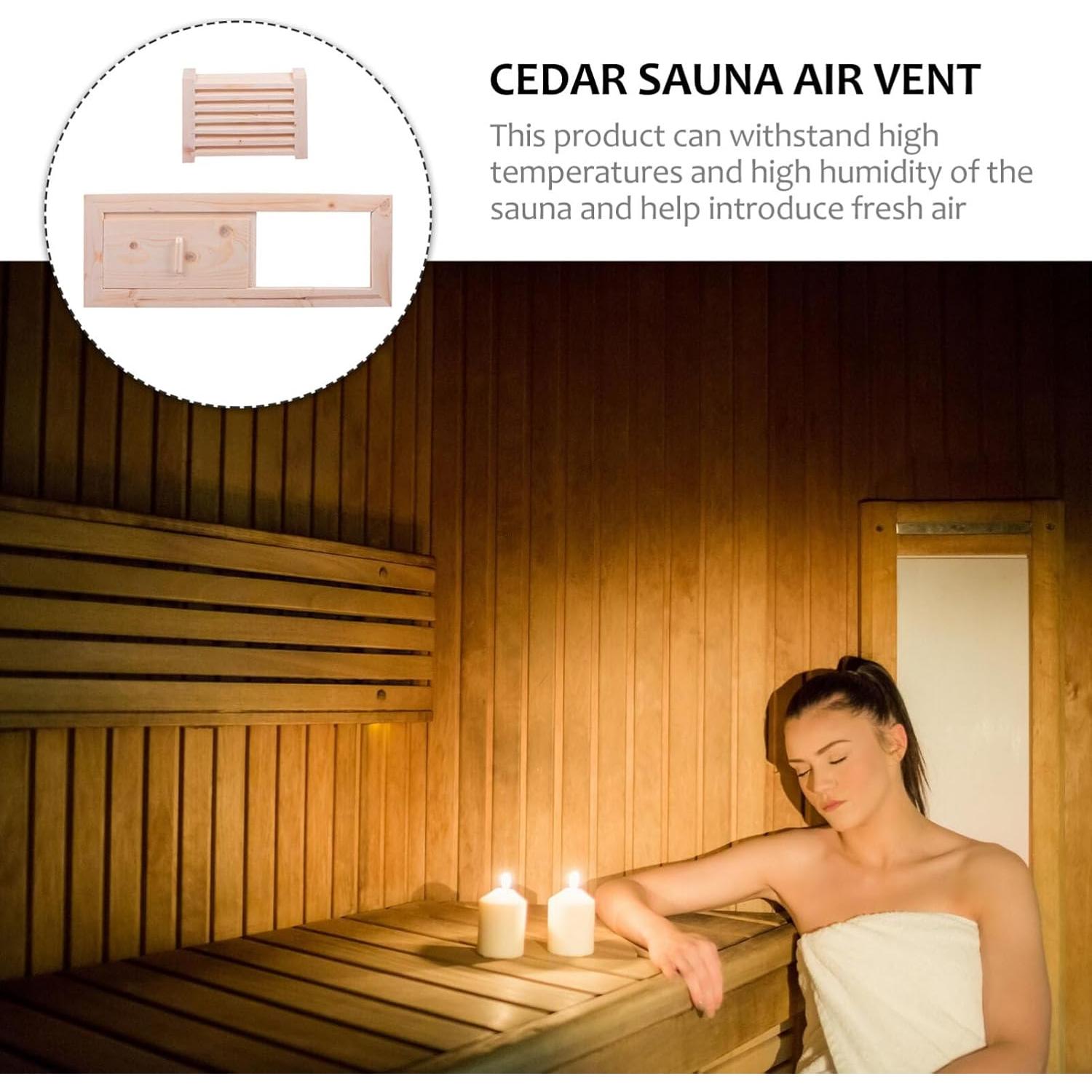 Panel de Ventilación de Sauna Veemoon 34x12.5cm Madera Beige