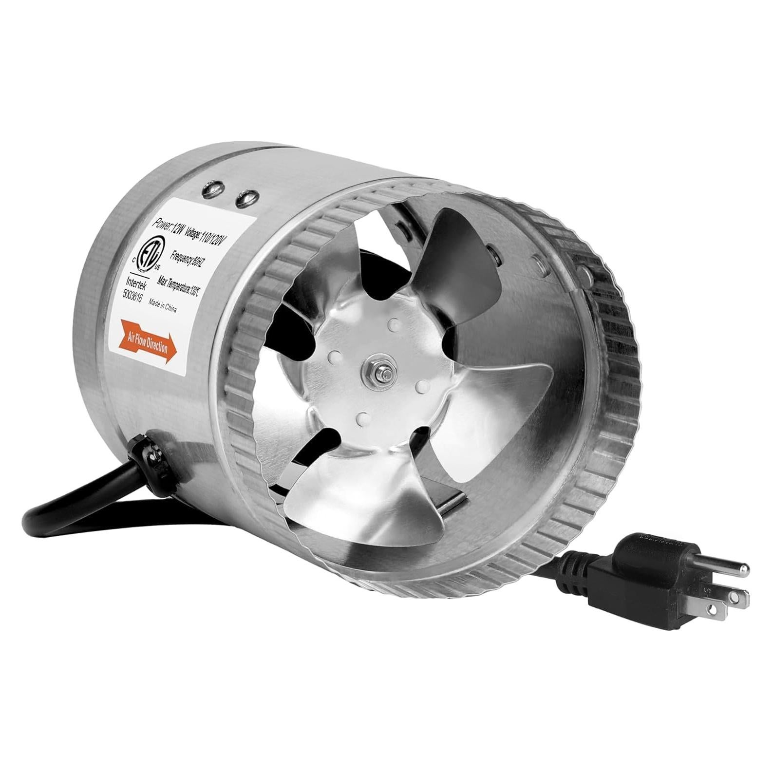 Ventilador de Conducto Inline iPower 4" 100 CFM Bajo Ruido