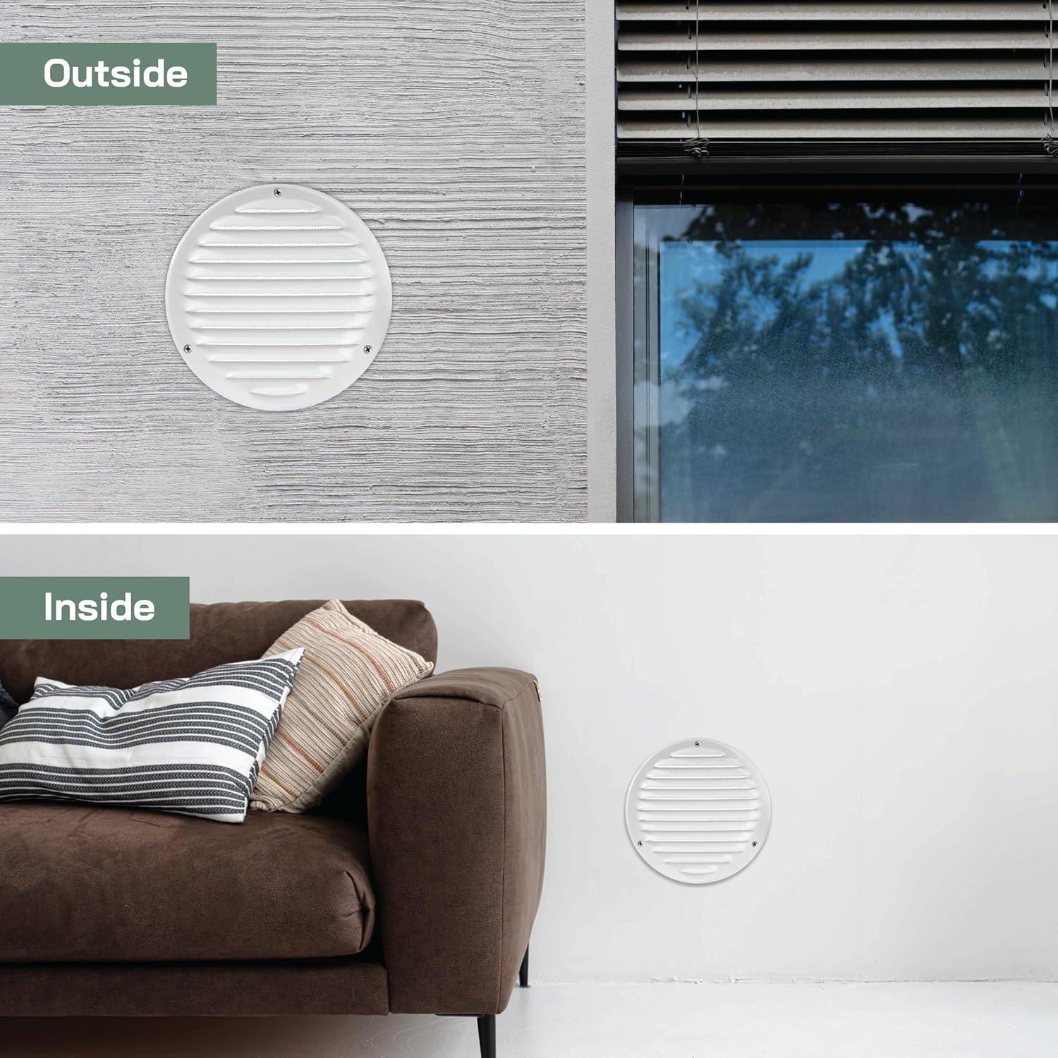 Rejilla de Ventilación Redonda 6" Vent Systems - Paquete de 2 - Blanco