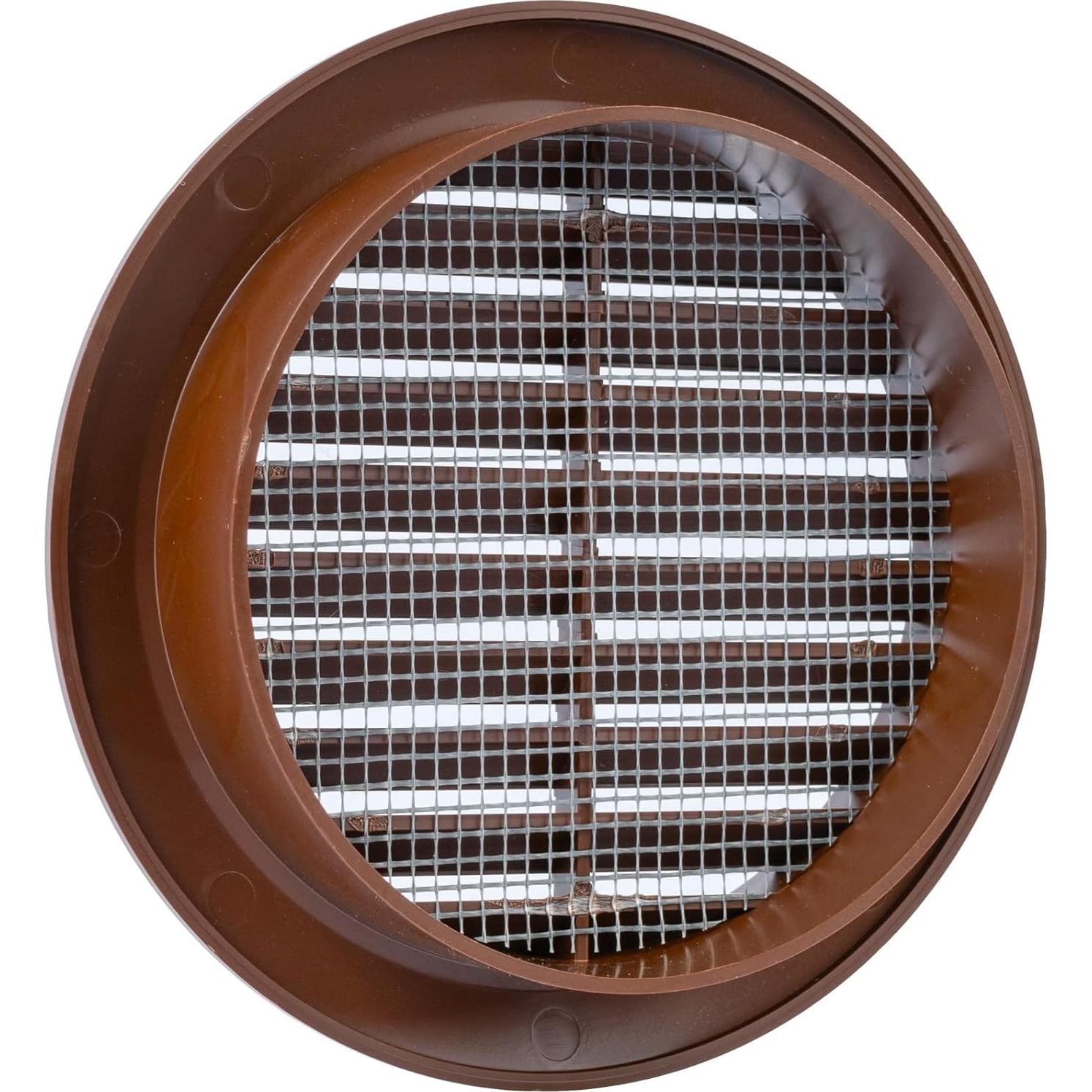 Rejillas de Ventilación Redondas 10.16 cm Marrón - Paquete de 5