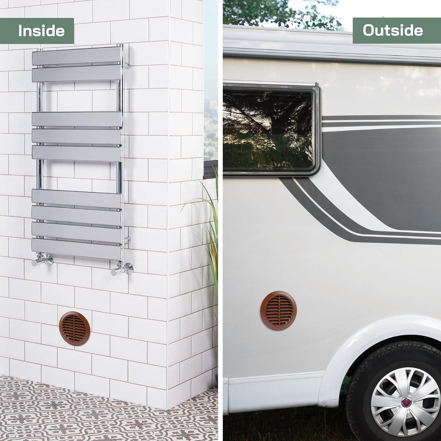 Rejillas de Ventilación Redondas 10.16 cm Marrón - Paquete de 5