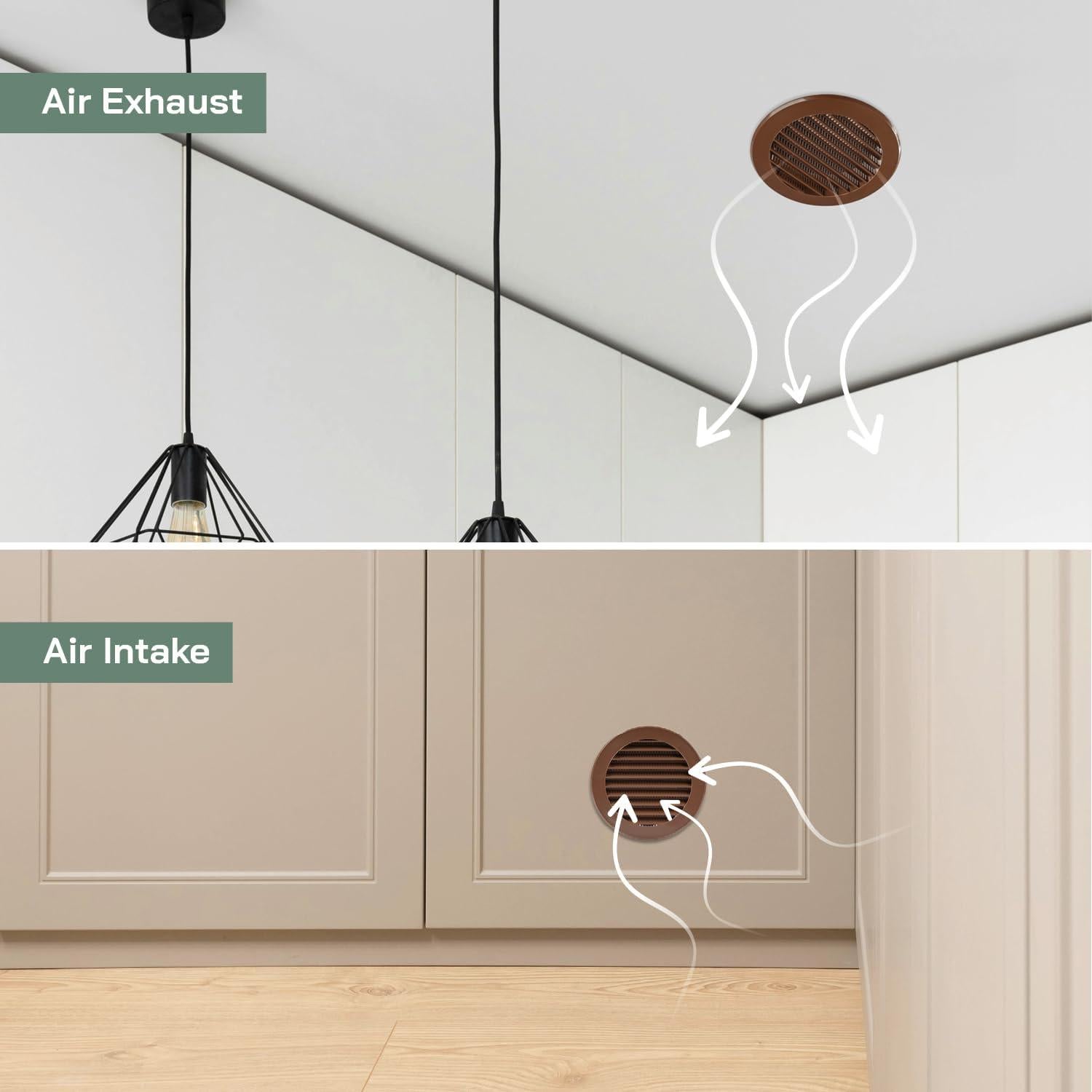 Cubiertas de Ventilación Soffit 10.16 cm Marrón - Paquete de 5