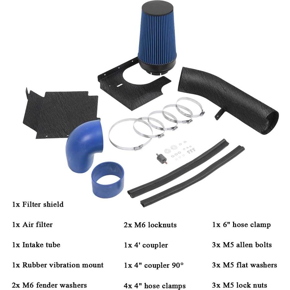 Kit de Entrada de Aire Frío MOOSUN 4" con Filtro para GMC y Chevy