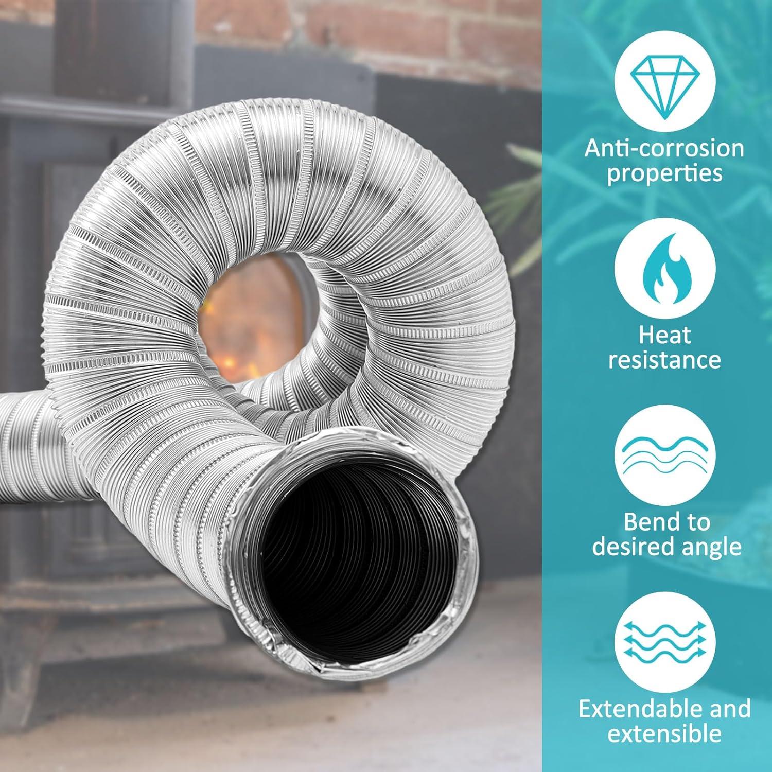 Kit de Aire Exterior Zonon para Estufas de Pellets 2" x 152.4 cm