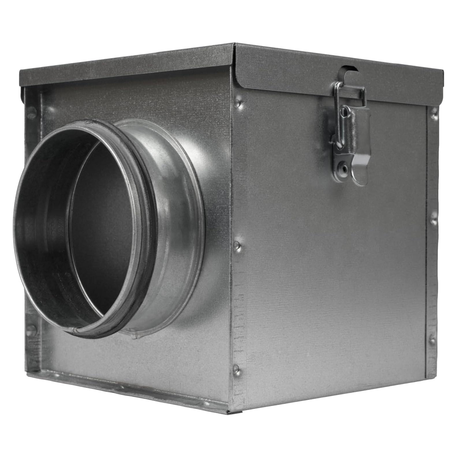 Repa Market 4" Duct Air Filter Box – Galvanized Steel Inline Dryer Filter Housing for Round Duct - EPDM Rubber Gaskets – Easily Serviceable Lint Trap – Intake Ventilation, Home Improvement