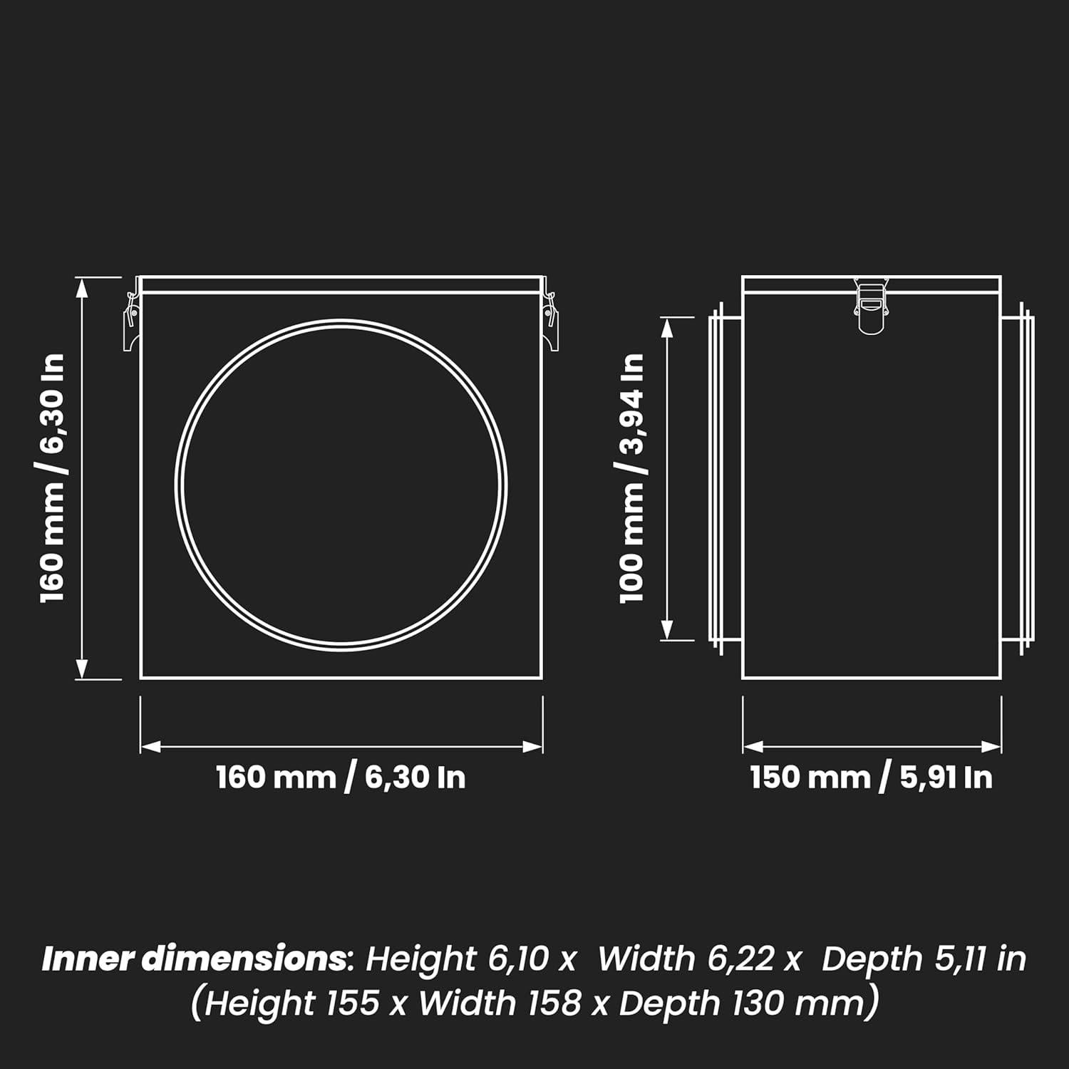 Repa Market 4" Duct Air Filter Box – Galvanized Steel Inline Dryer Filter Housing for Round Duct - EPDM Rubber Gaskets – Easily Serviceable Lint Trap – Intake Ventilation, Home Improvement