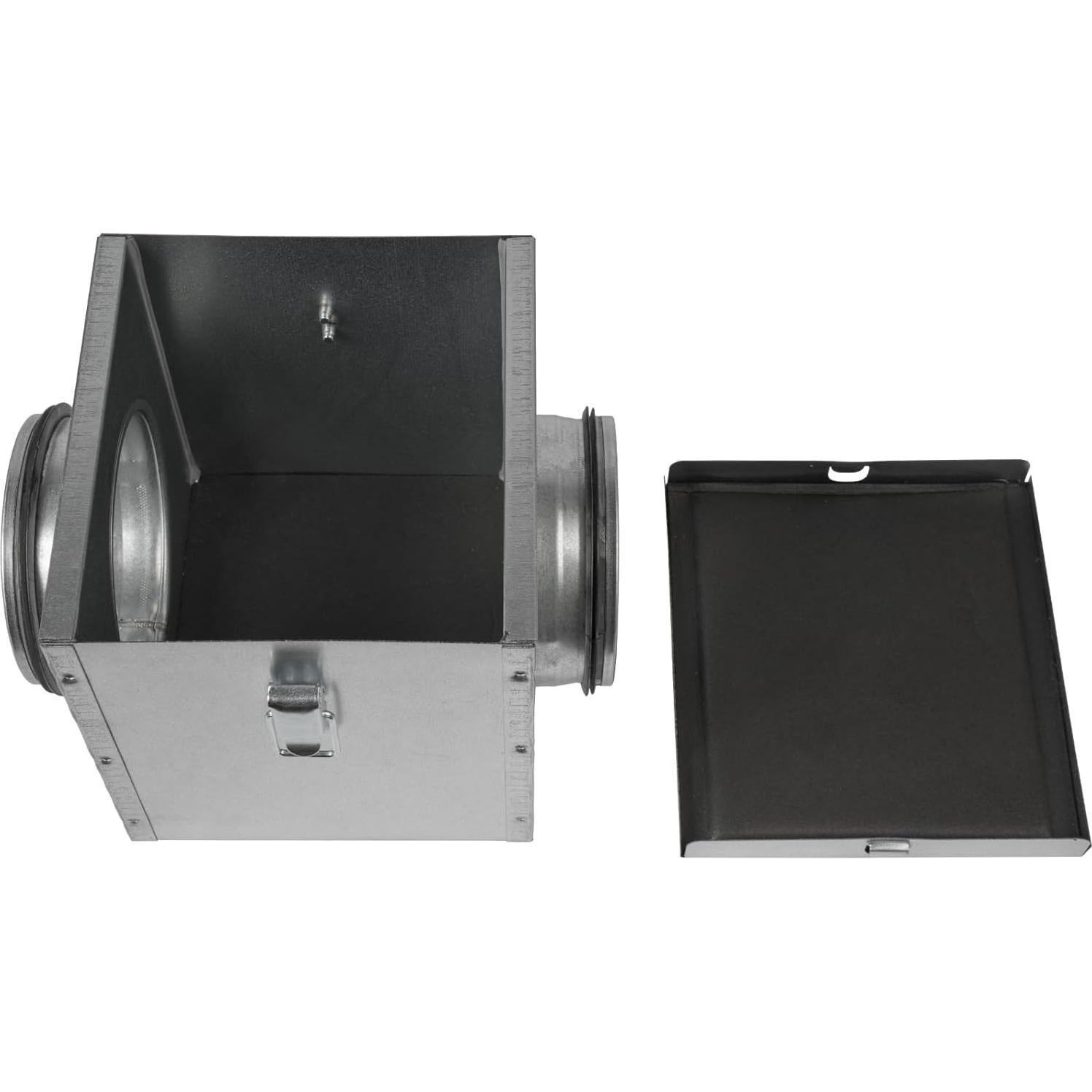 Repa Market 4" Duct Air Filter Box – Galvanized Steel Inline Dryer Filter Housing for Round Duct - EPDM Rubber Gaskets – Easily Serviceable Lint Trap – Intake Ventilation, Home Improvement