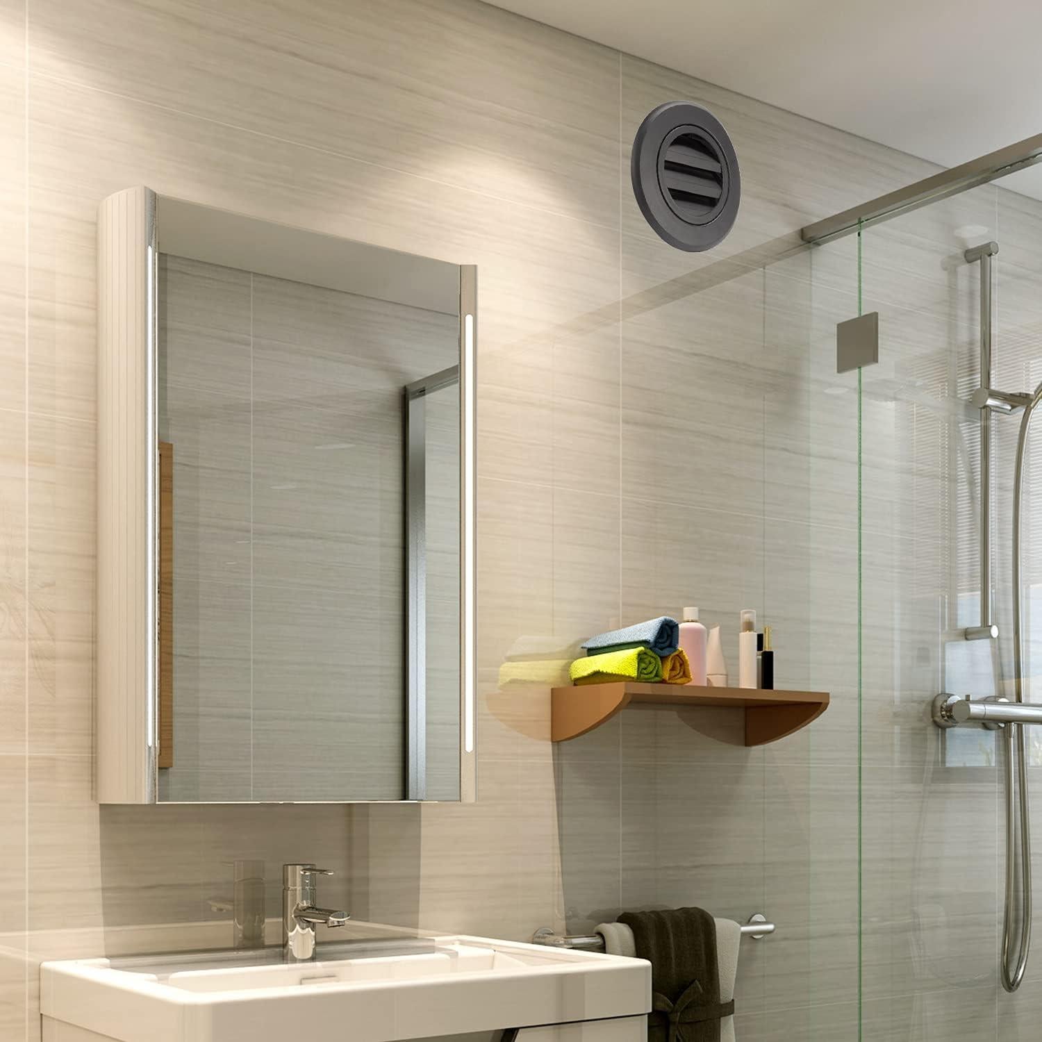 Rejilla de Ventilación de Aluminio Hon&Guan 100mm Negra