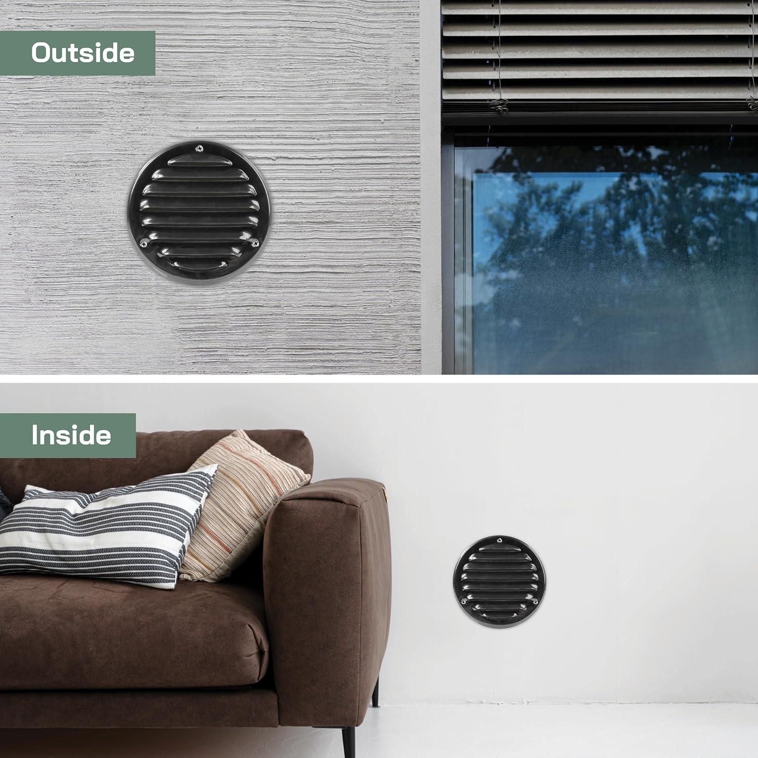 Cubierta de Ventilación Soffit Negra 10.16 cm - Paquete de 5