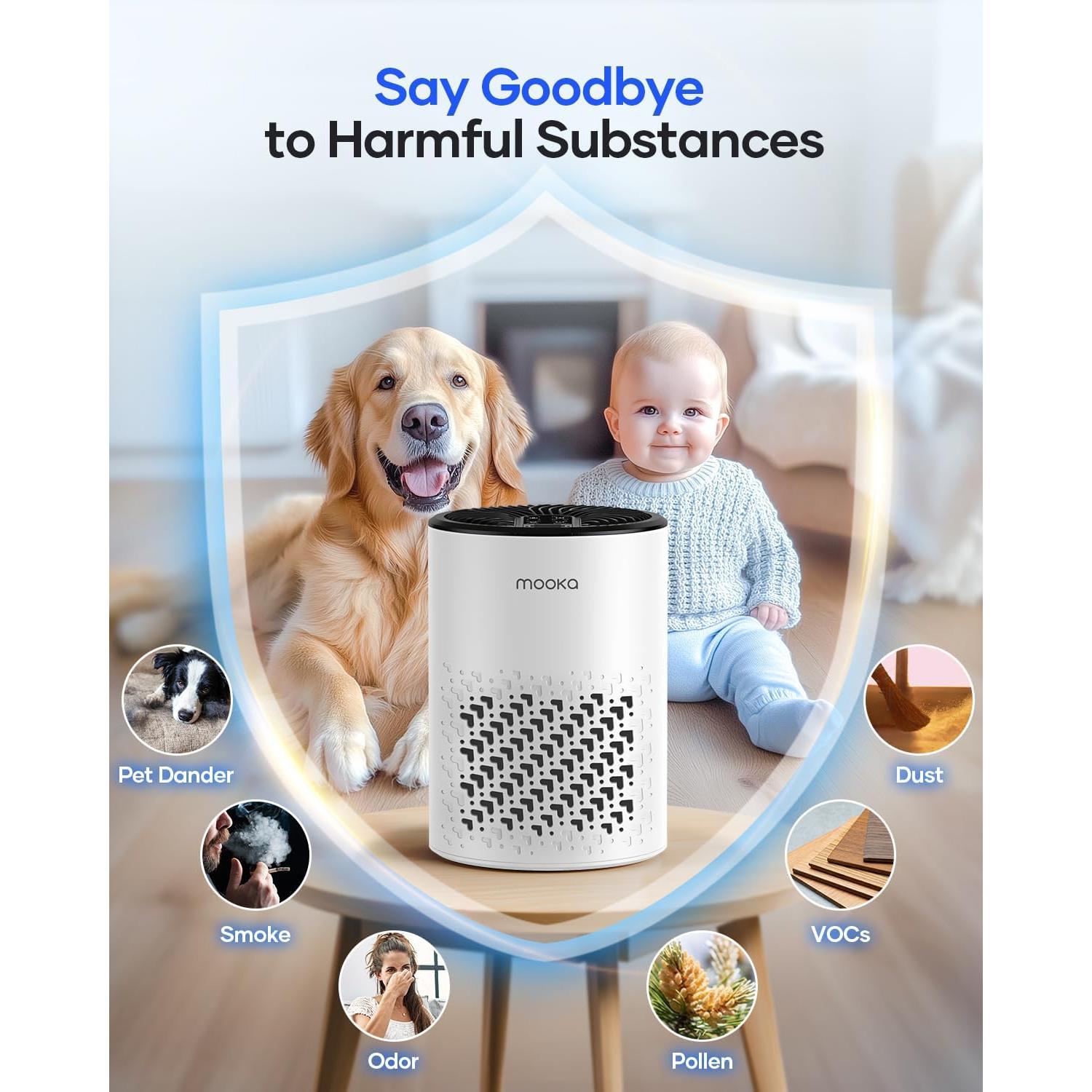 Purificador de Aire HEPA MOOKA KJ067L para Mascotas - Blanco