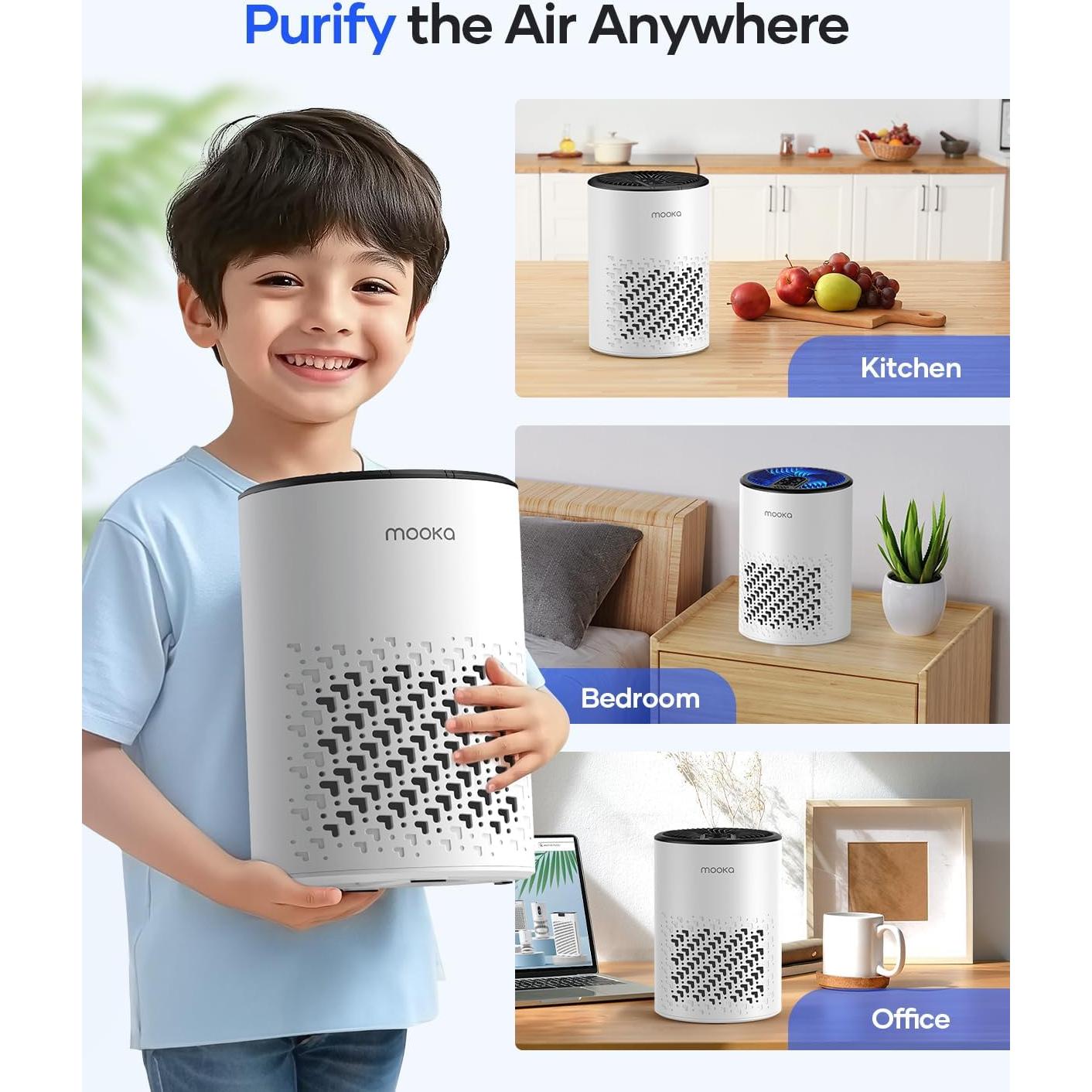 Purificador de Aire HEPA MOOKA KJ067L para Mascotas - Blanco