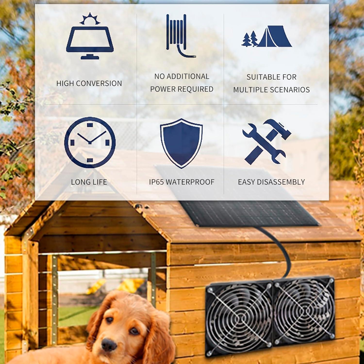 Ventilador Solar DFTIM 15W Monocristalino Impermeable 23.8x17.2cm