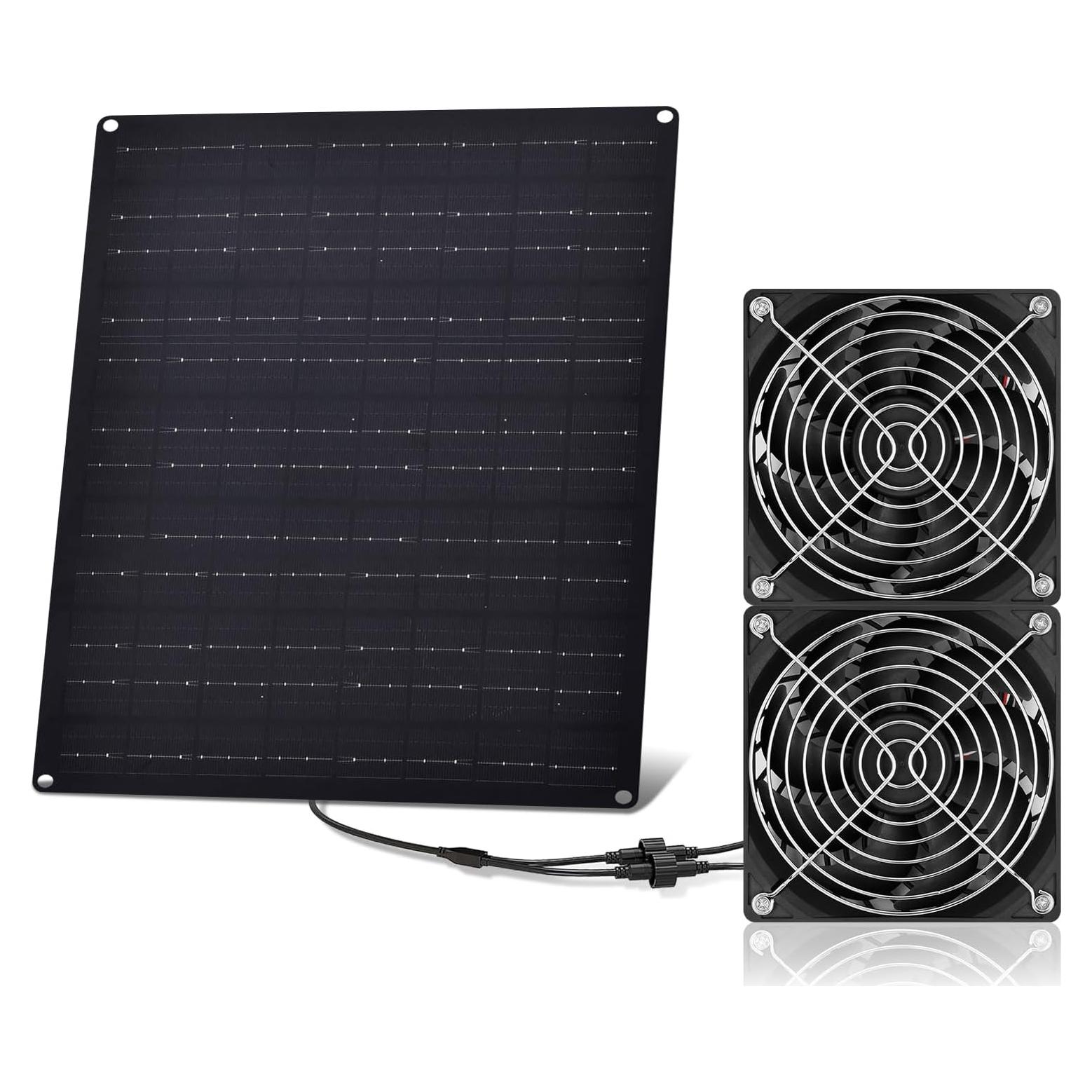 Ventilador Solar HASDSAGY 15W para Invernaderos y Exteriores