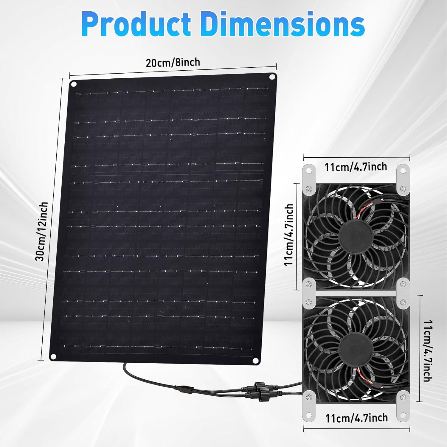 Ventilador Solar HASDSAGY 15W para Invernaderos y Exteriores