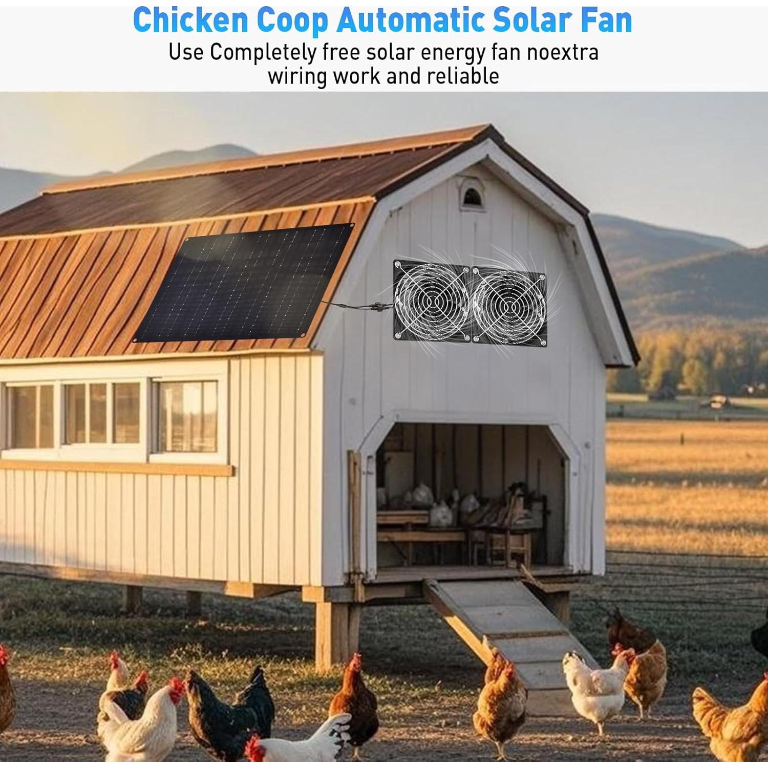 Ventilador Solar HASDSAGY 15W para Invernaderos y Exteriores