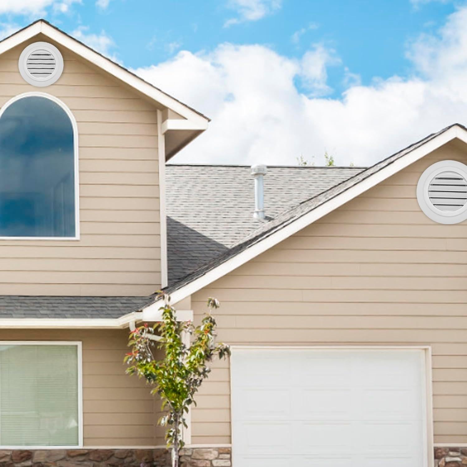 Rejillas de Soffit Negras 4 Pulgadas - 2 Pcs Ventilación ABS