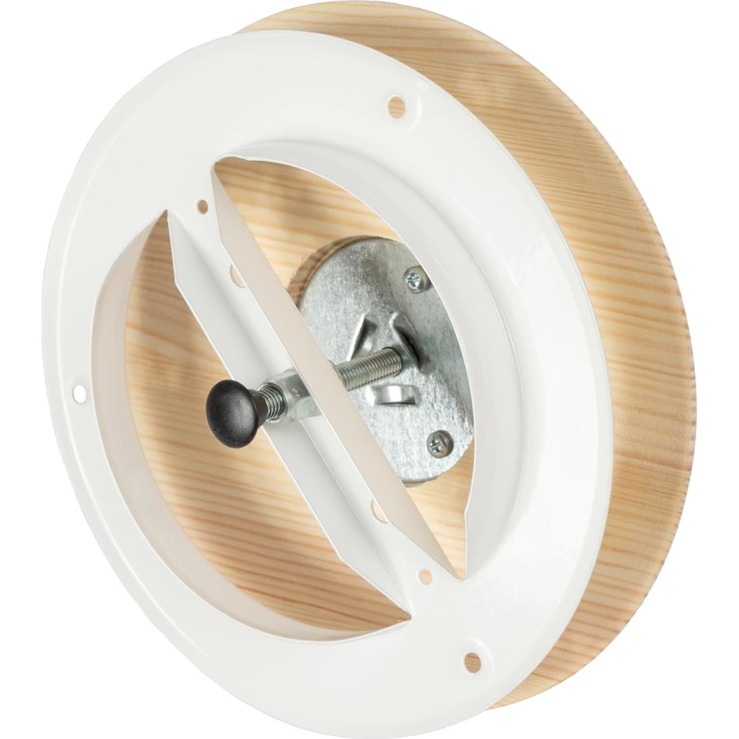 Repa Market ø4" Inch Wooden Air Diffuser - Adjustable Pine Tree Sauna Air Vent Cover - Round Wood Air Intake, Supply and Exhaust Indoor Ventilation Deflector - Round Ducting, Home, Sauna Accessories